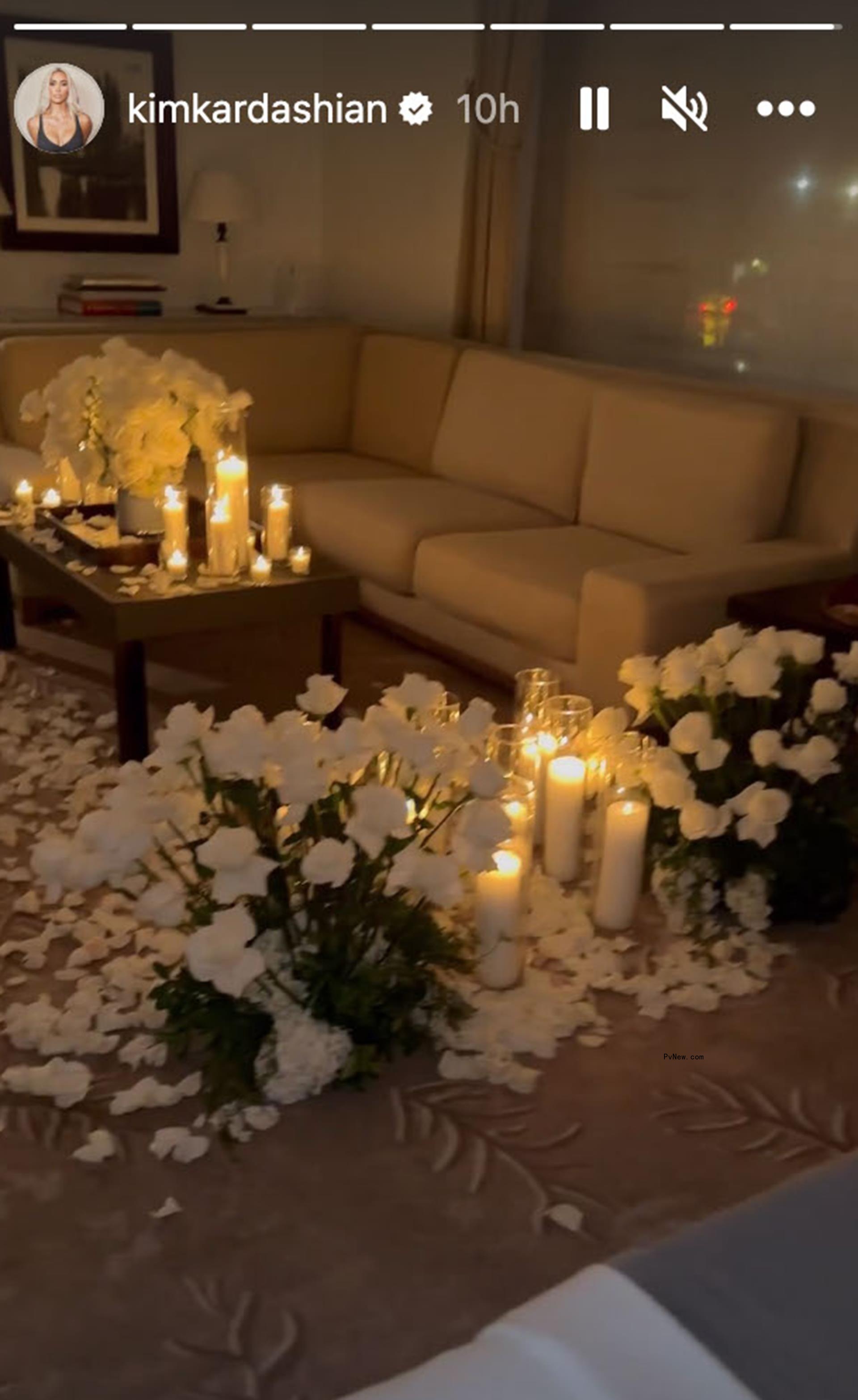 A screenshot of Kim Kardashian's pre-Met Gala massage room