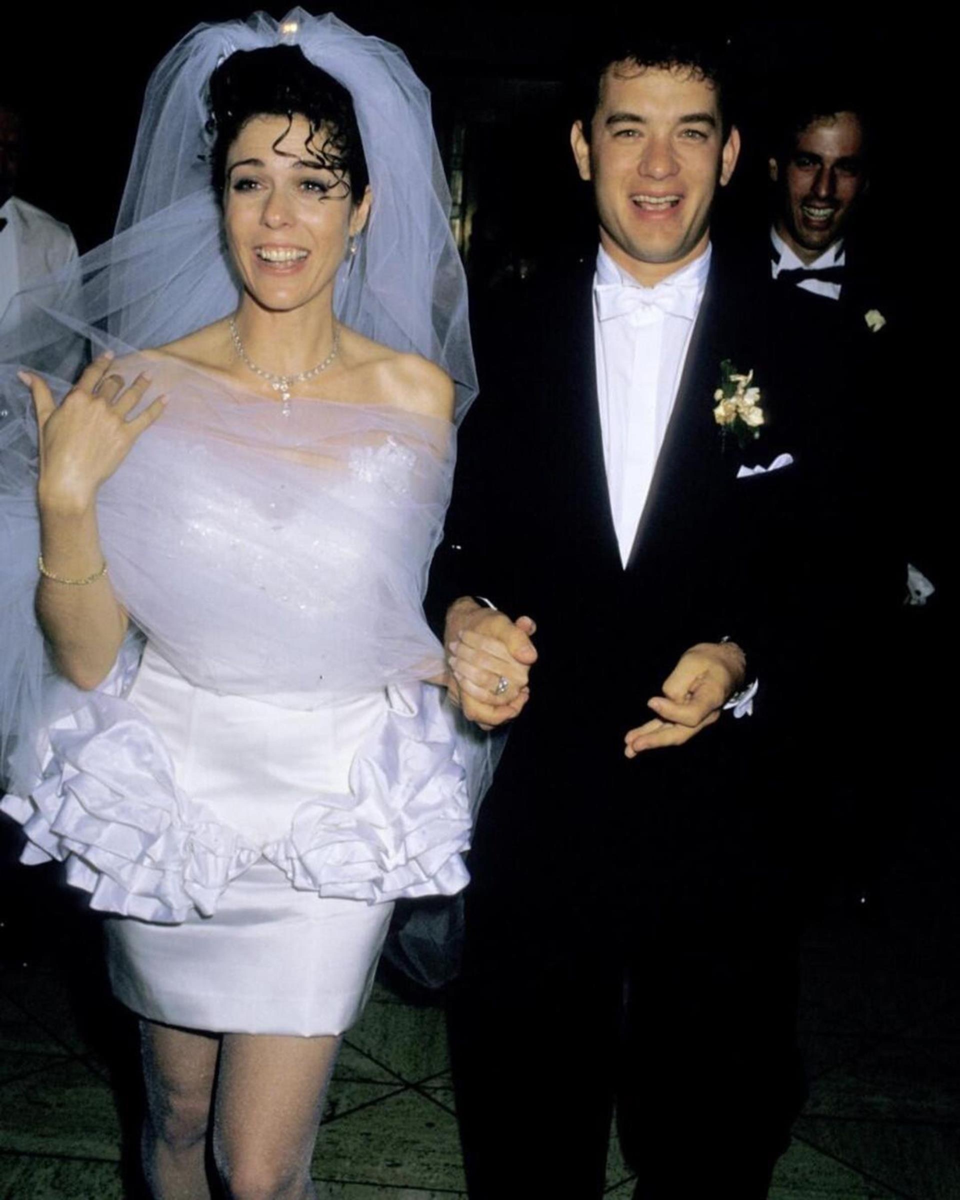 Tom Hanks and Rita Wilson on wedding day.