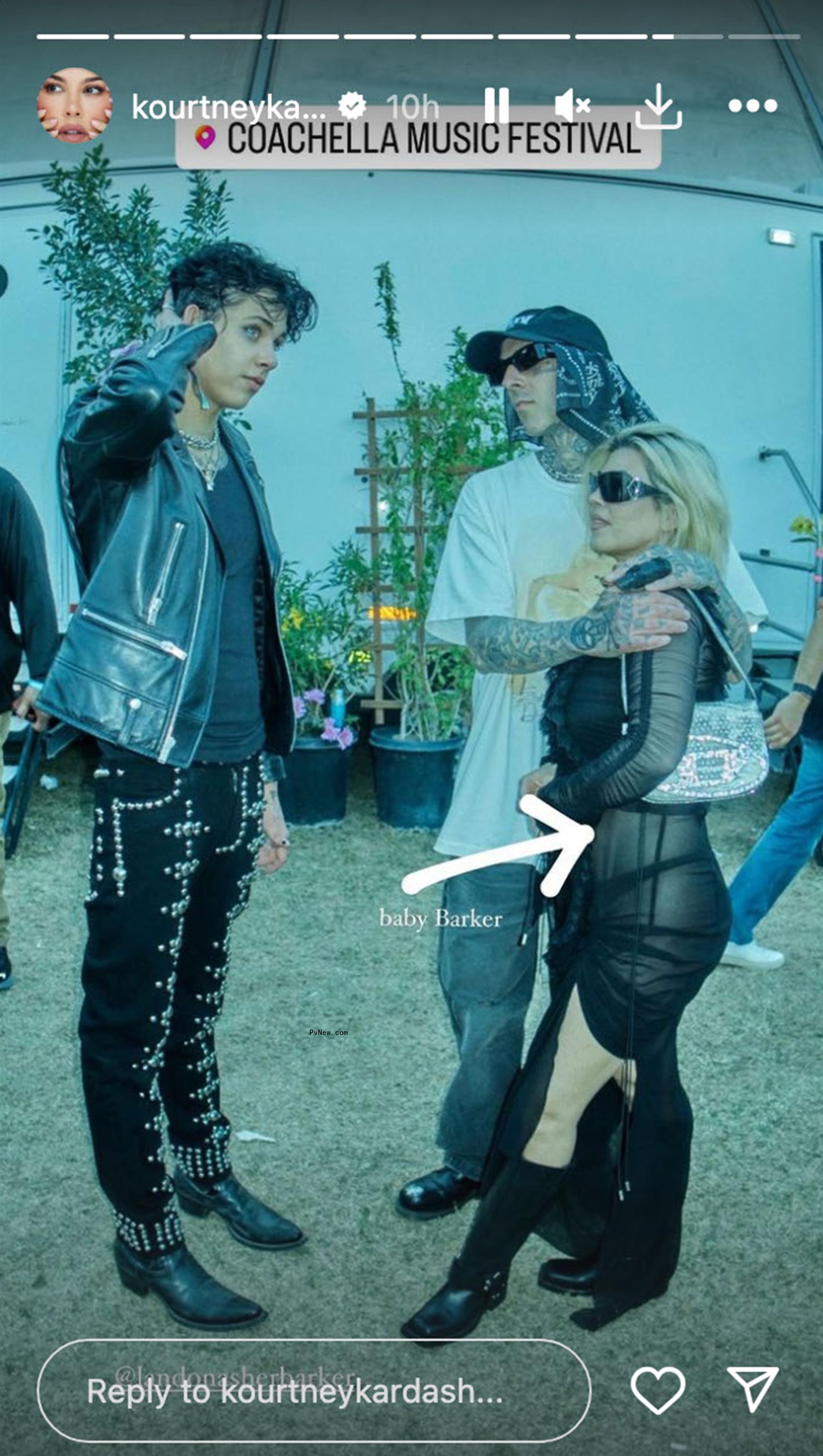 Kourtney Kardashian, Travis Barker and his son, Landon