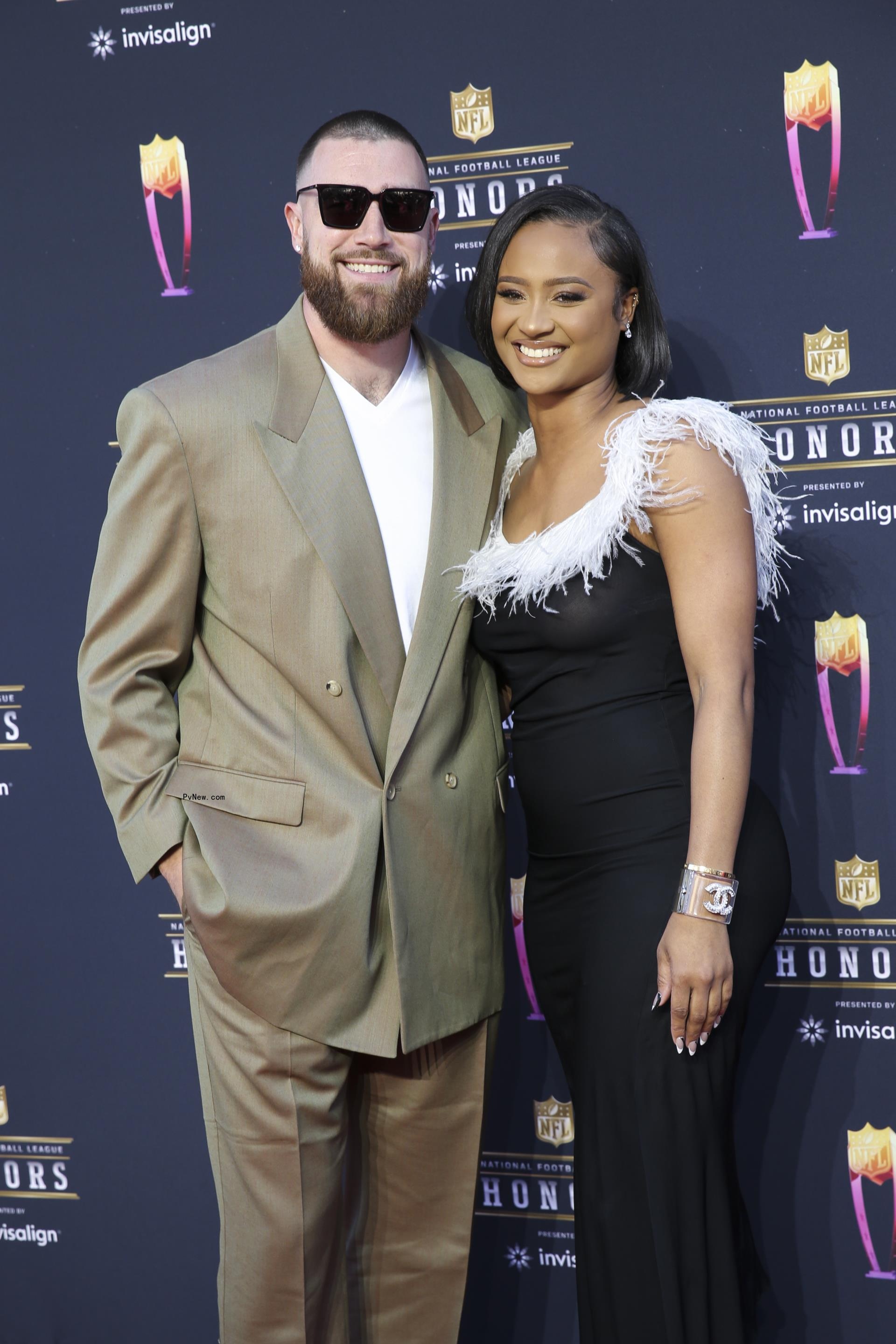 Travis Kelce and Kayla Nicole at 2022 NFL Honors