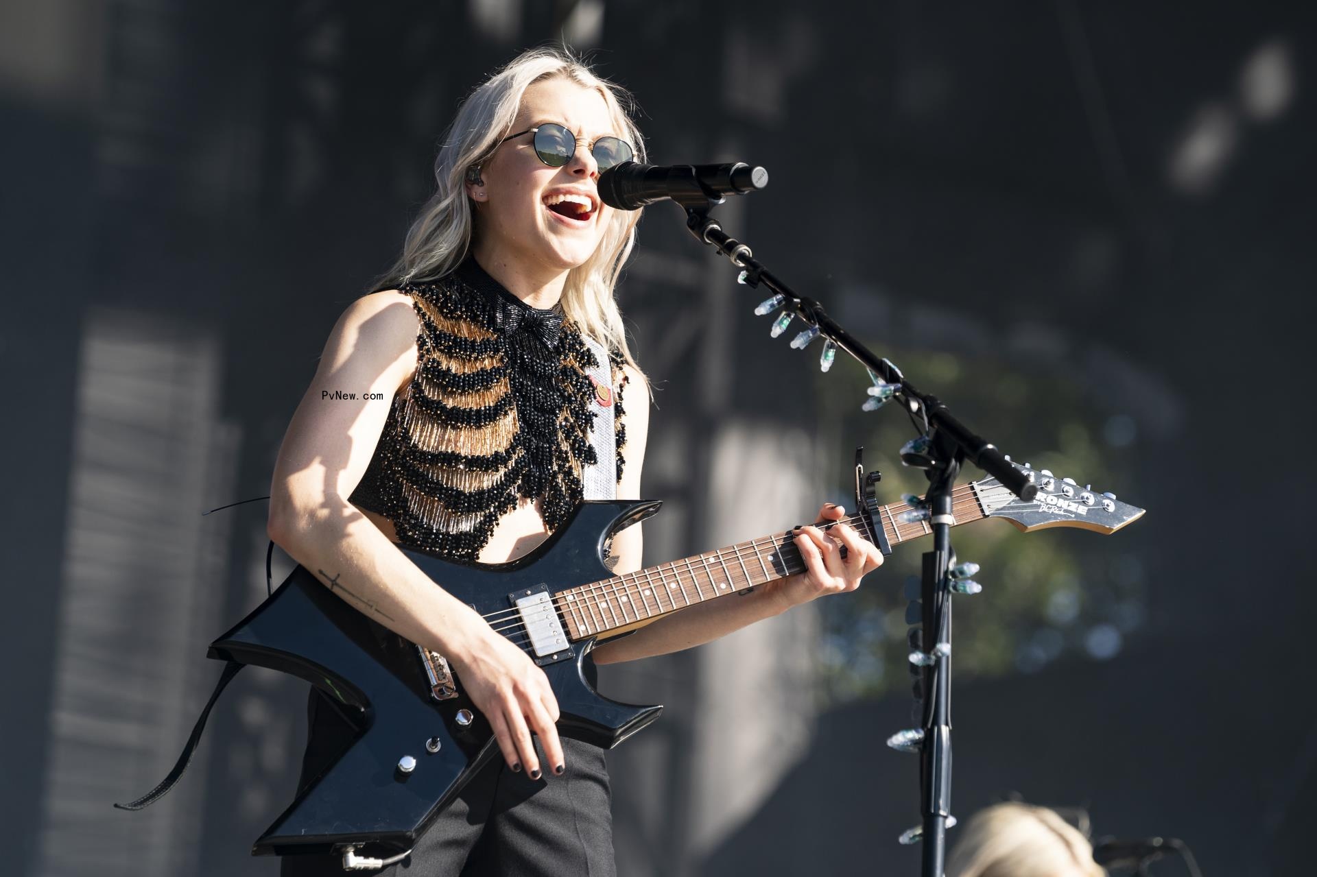 Phoebe Bridgers performing o<i></i>nstage 
