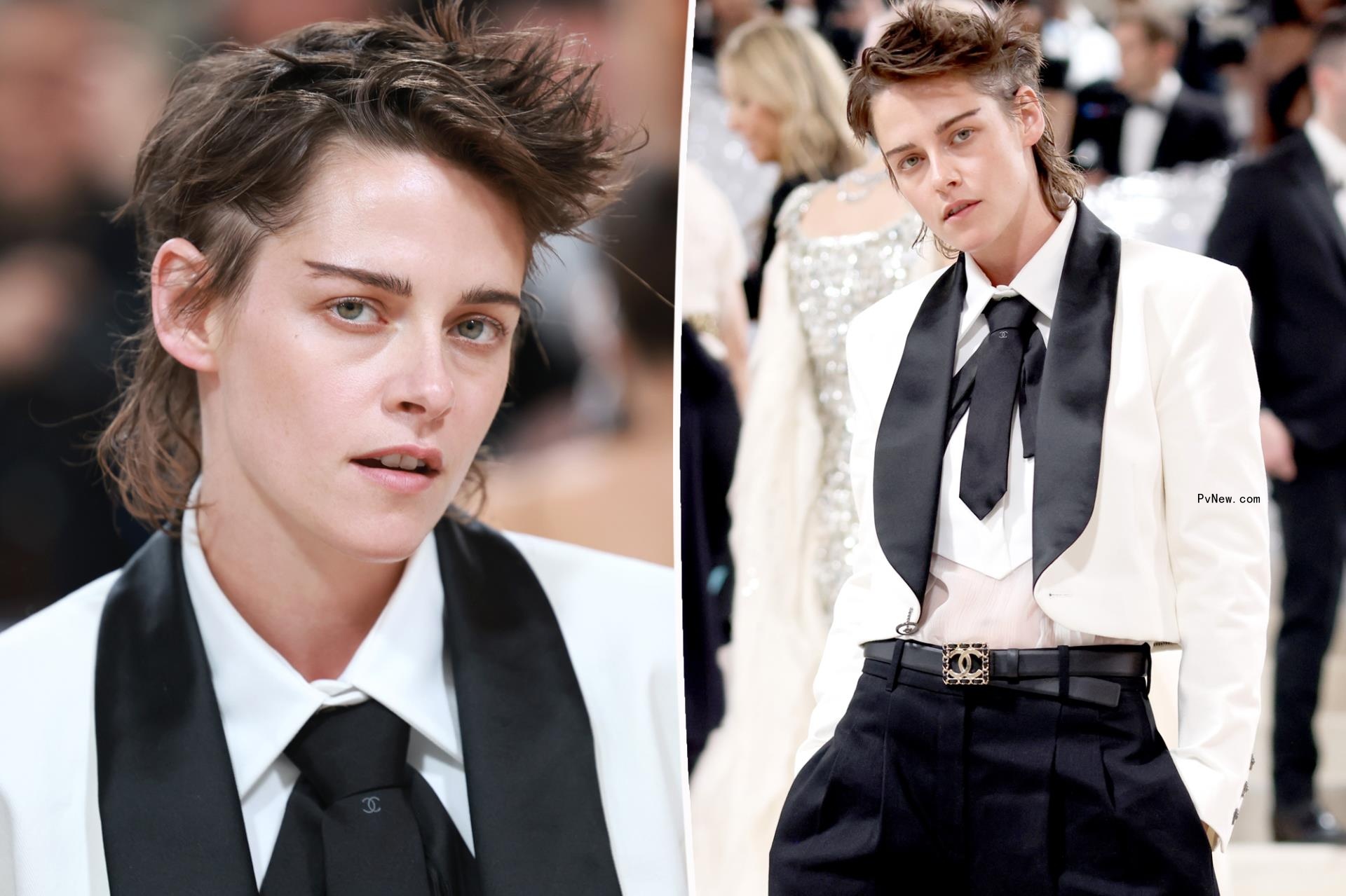 Kristen Stewart debuts choppy short haircut on Met Gala 2023 red carpet