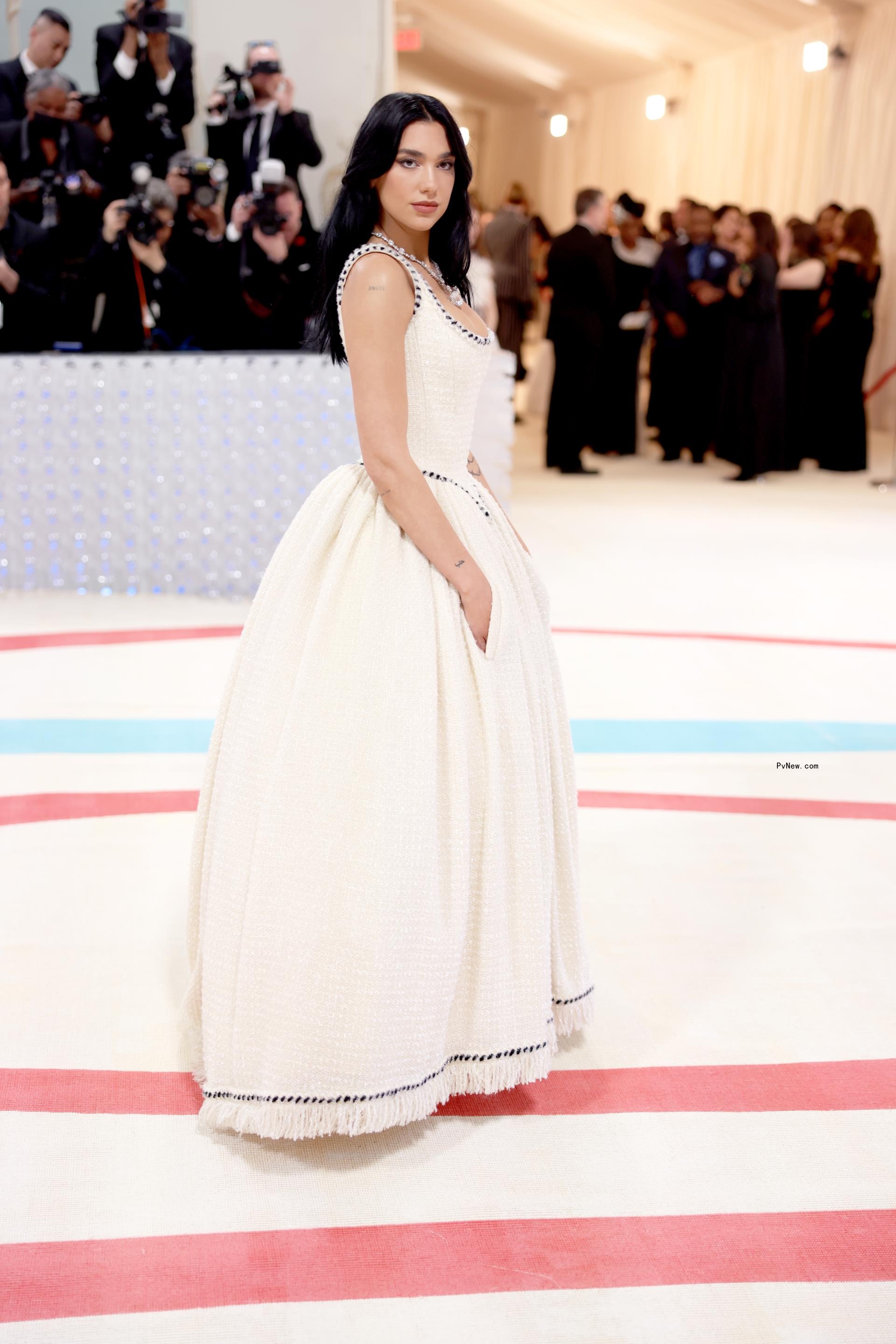 Dua Lipa walking the Met Gala 2023 red carpet