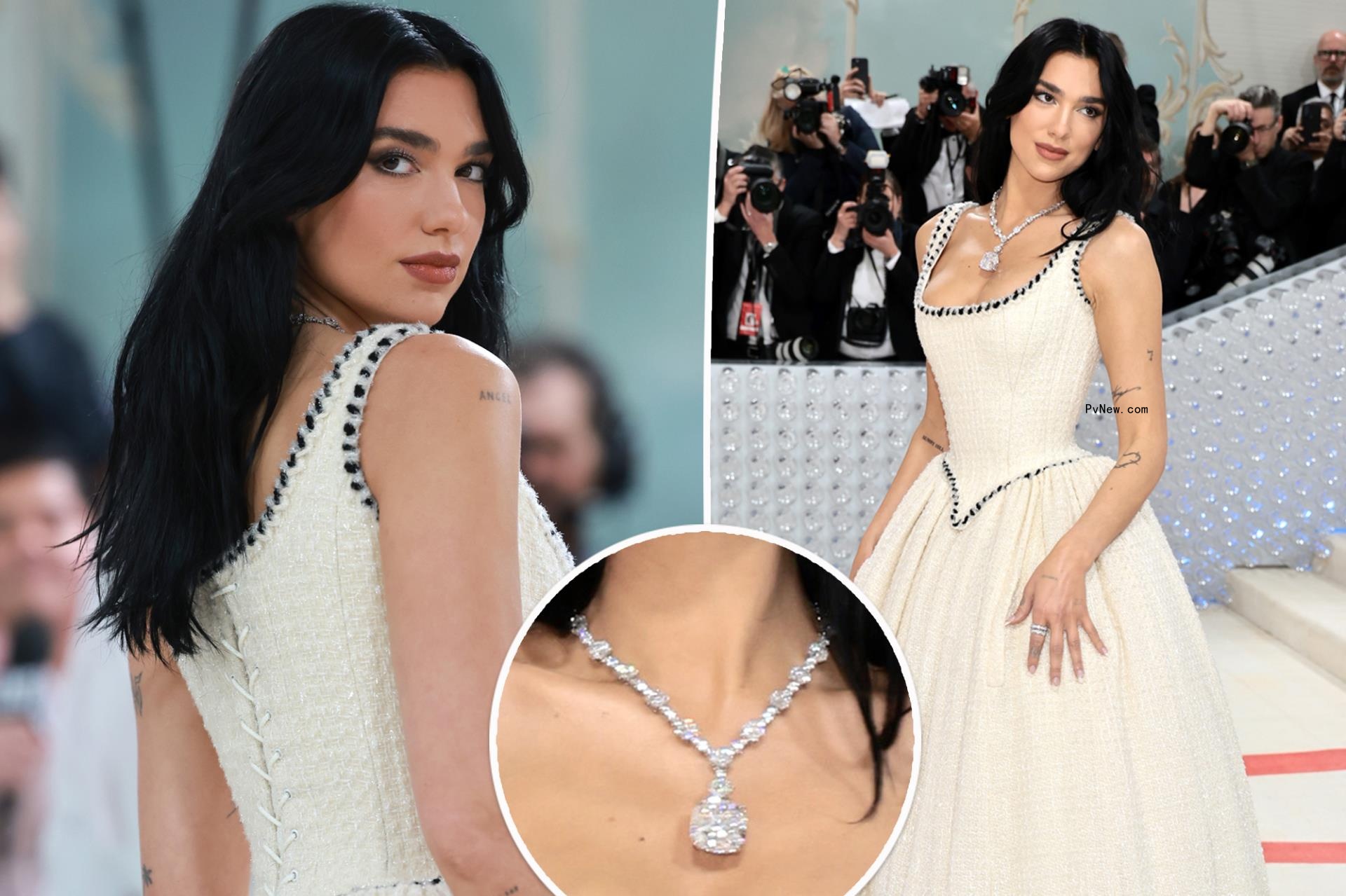 Dua Lipa exudes royalty in vintage Chanel, massive diamond necklace at Met Gala 2023