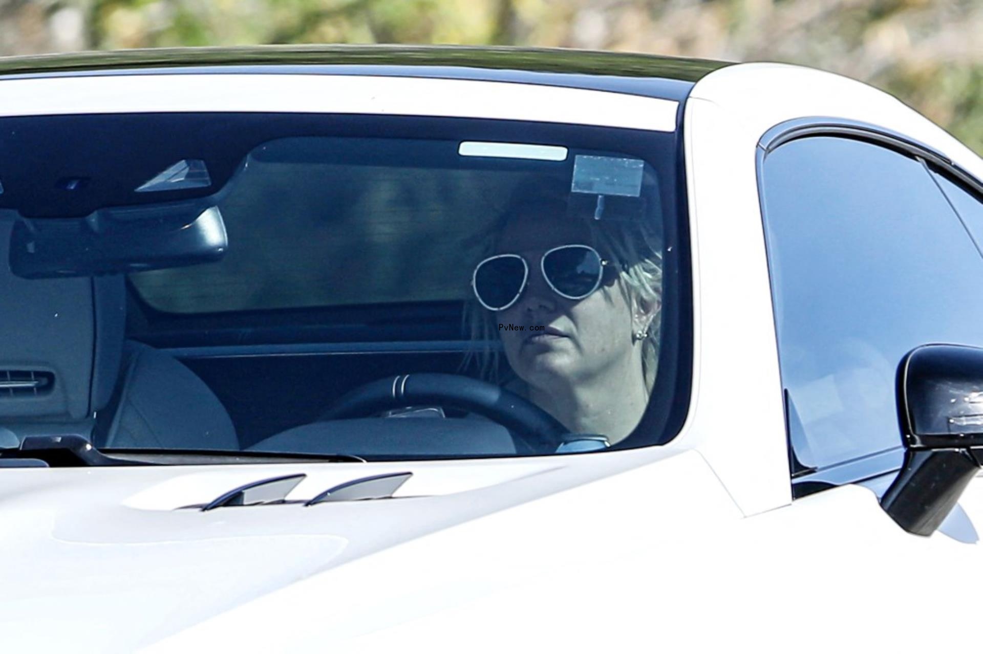 Britney Spears driving.
