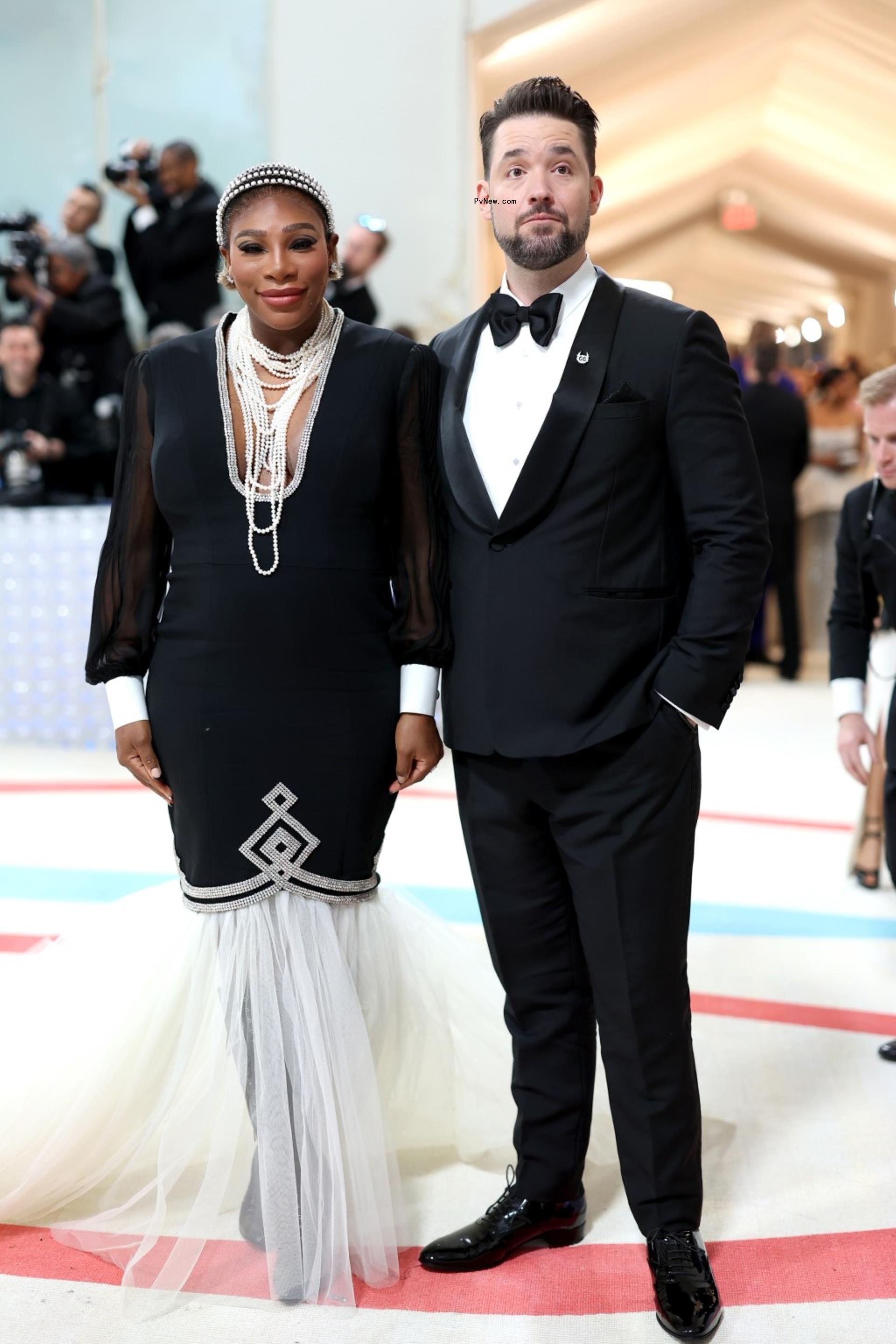Serena Williams and Alexis Ohanian wear black on Met Gala red carpet