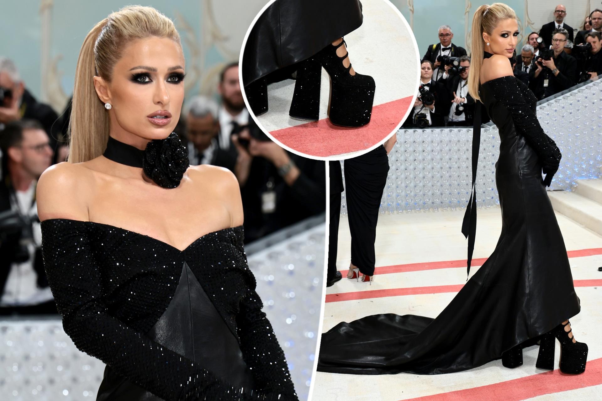 Paris Hilton makes Met Gala 2023 red carpet debut in 8-inch platform heels