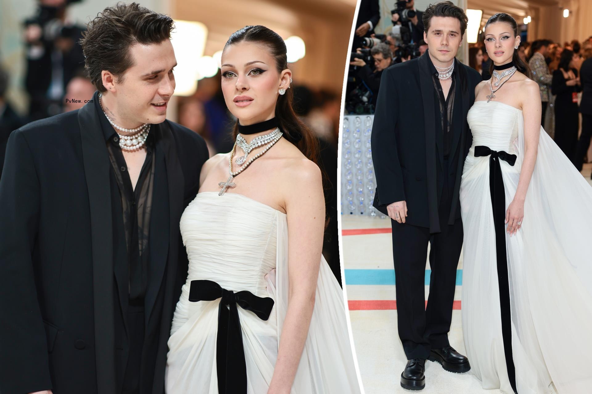 Brooklyn Beckham and Nicola Peltz coordinate on  Met Gala red carpet
