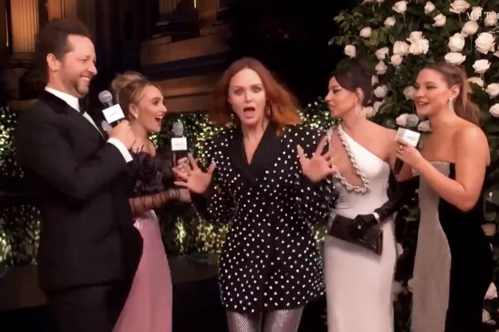 Chloe Fineman's awkward Aubrey Plaza, Stella McCartney Madelyn Cline Met Gala interview.