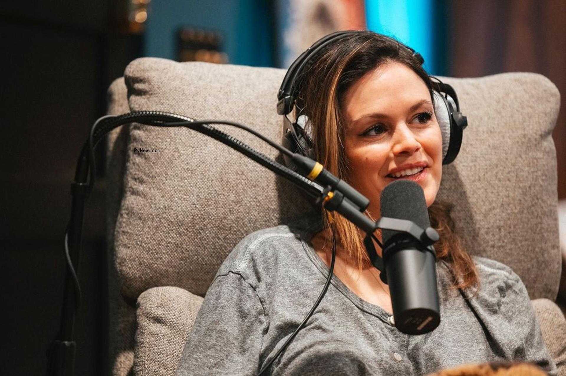 Rachel Bilson on a podcast