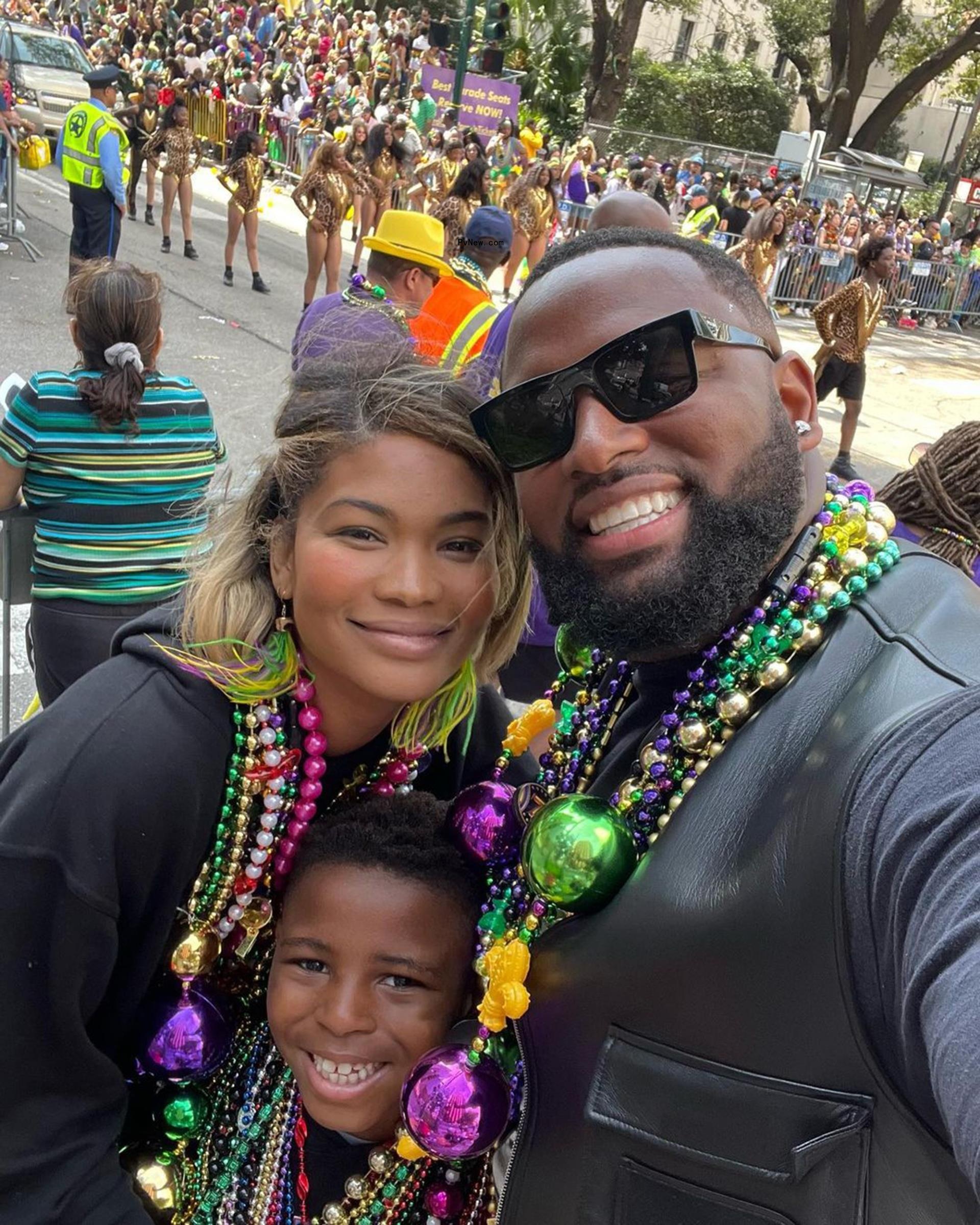 Chanel Iman smiles in selfie with Davon Godchaux and son