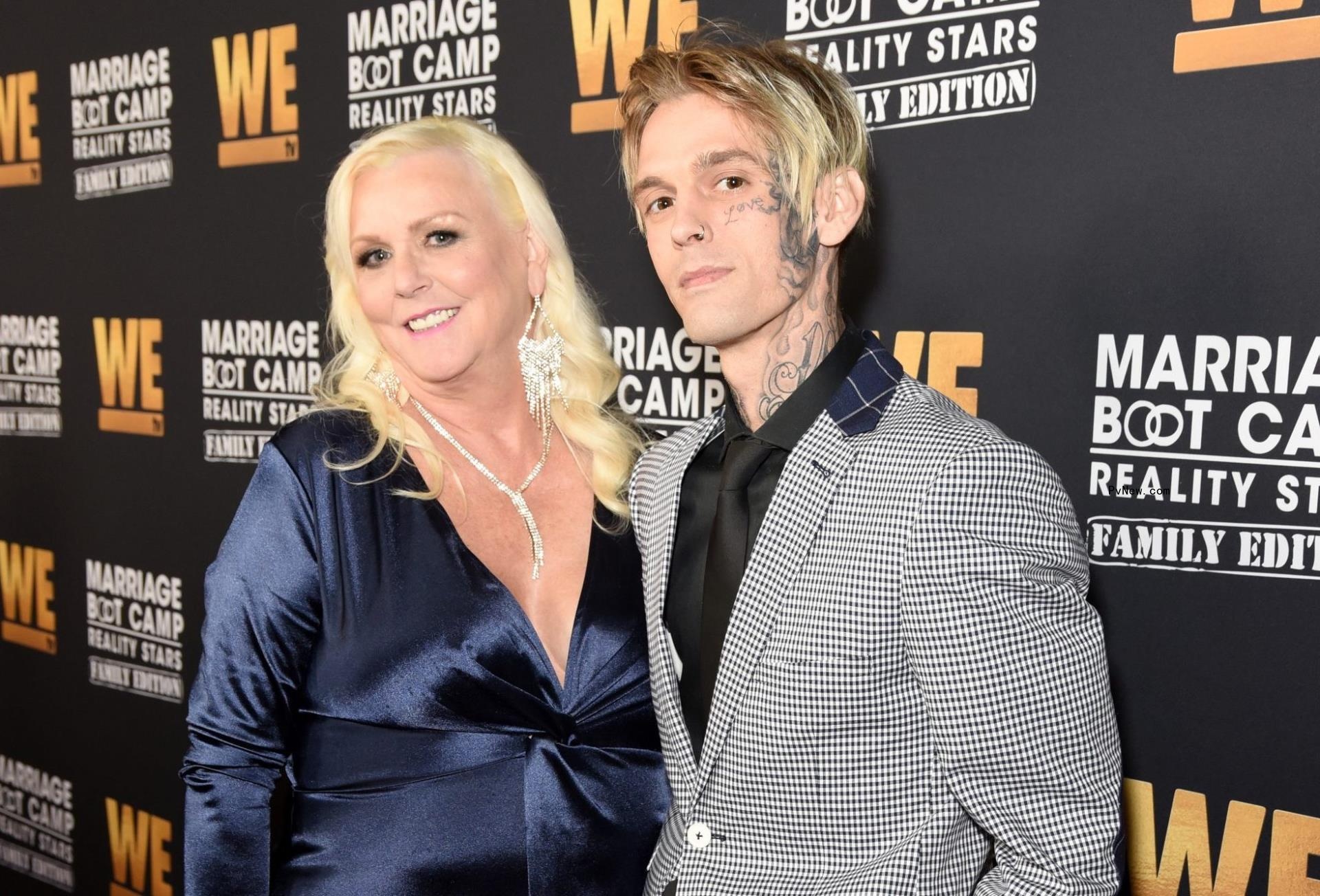 Schneck pictured with late son Aaron Carter, who died in November 2022.