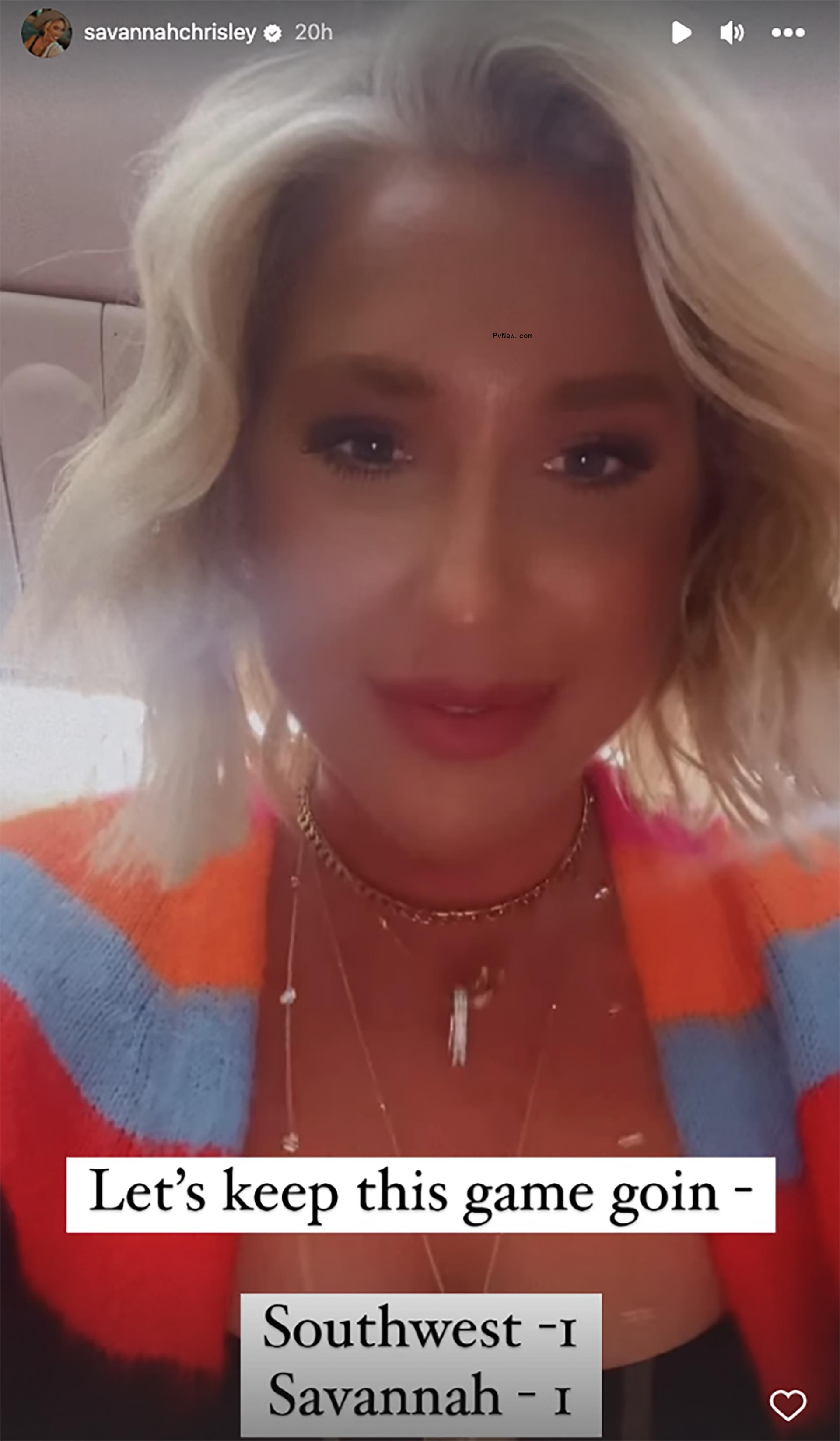 A still from Savannah Chrisley's Instagram video.