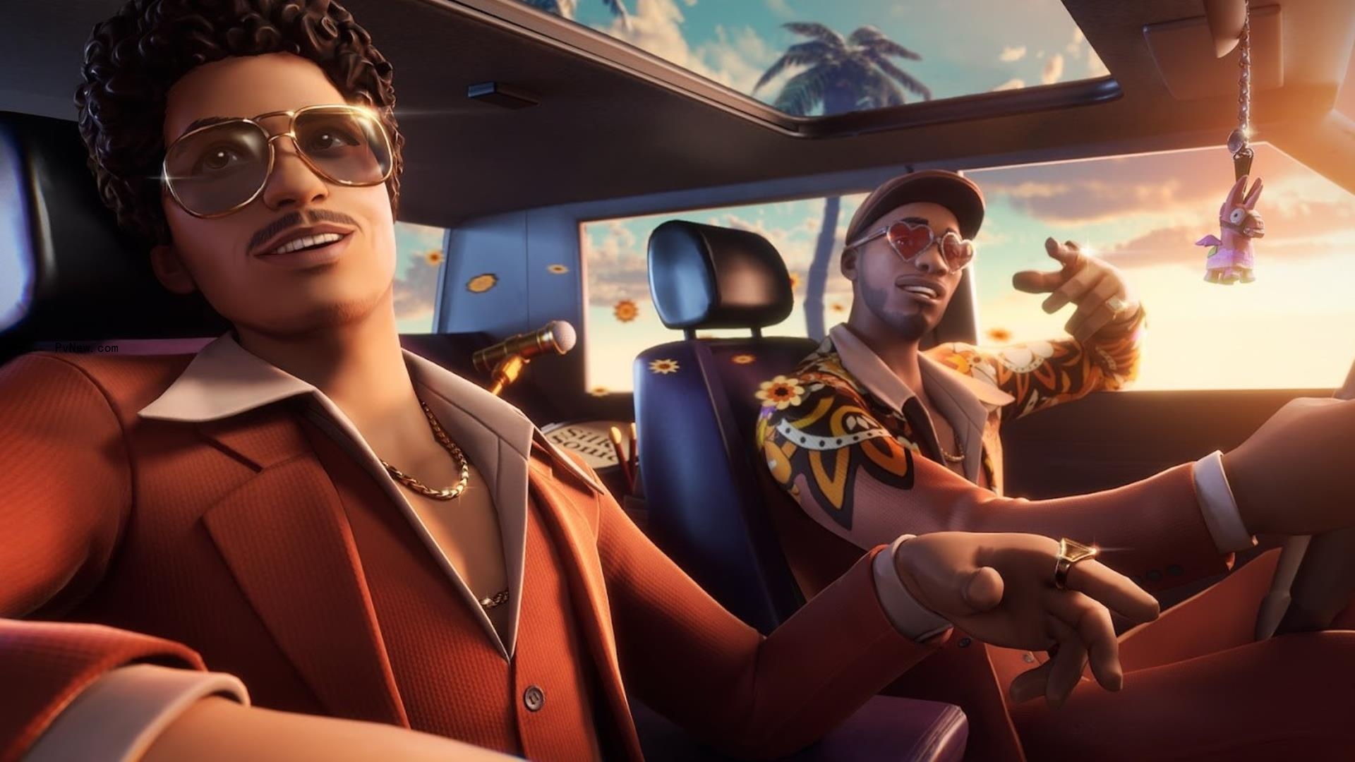 Silk Sonic’s Bruno Mars, Anderson .Paak Parachute Into ‘Fortnite’ With ’70s-Inspired Outfits, Radio Station