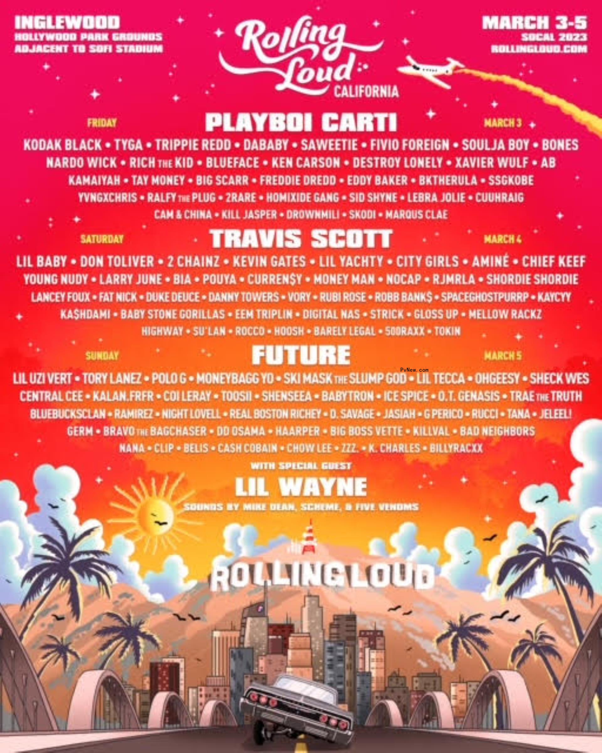 Travis Scott, Future, Playboi Carti to Headline Rolling Loud California 2023 Festival