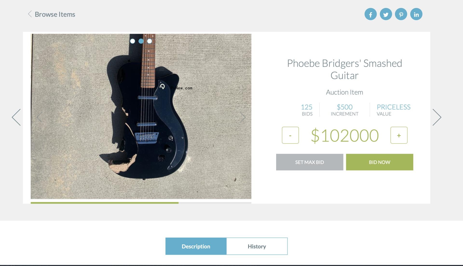 Phoebe Bridgers’ Smashed ‘SNL’ Guitar Sells for $101,500 in GLAAD Auction