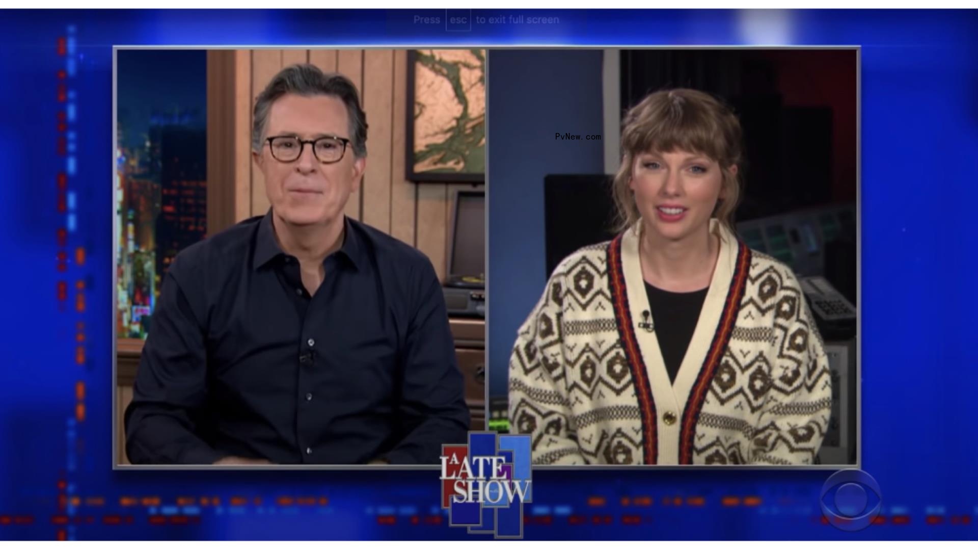Taylor Swift Reveals to Stephen Colbert Who ‘Hey Stephen’ Is Really a<i></i>bout