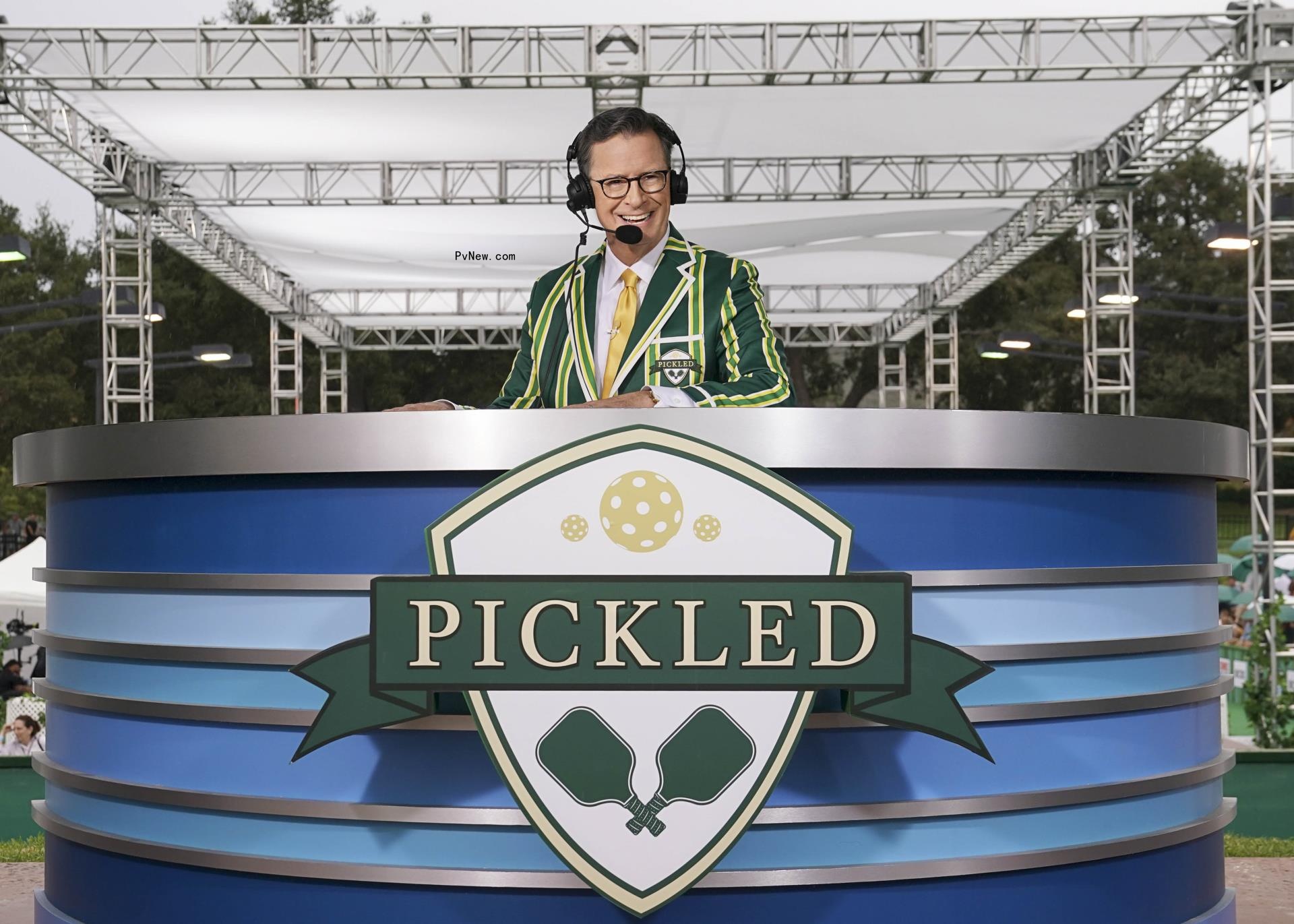 Stephen Colbert’s New Celebrity Pickleball Game Plays on TV’s Sports Frenzy