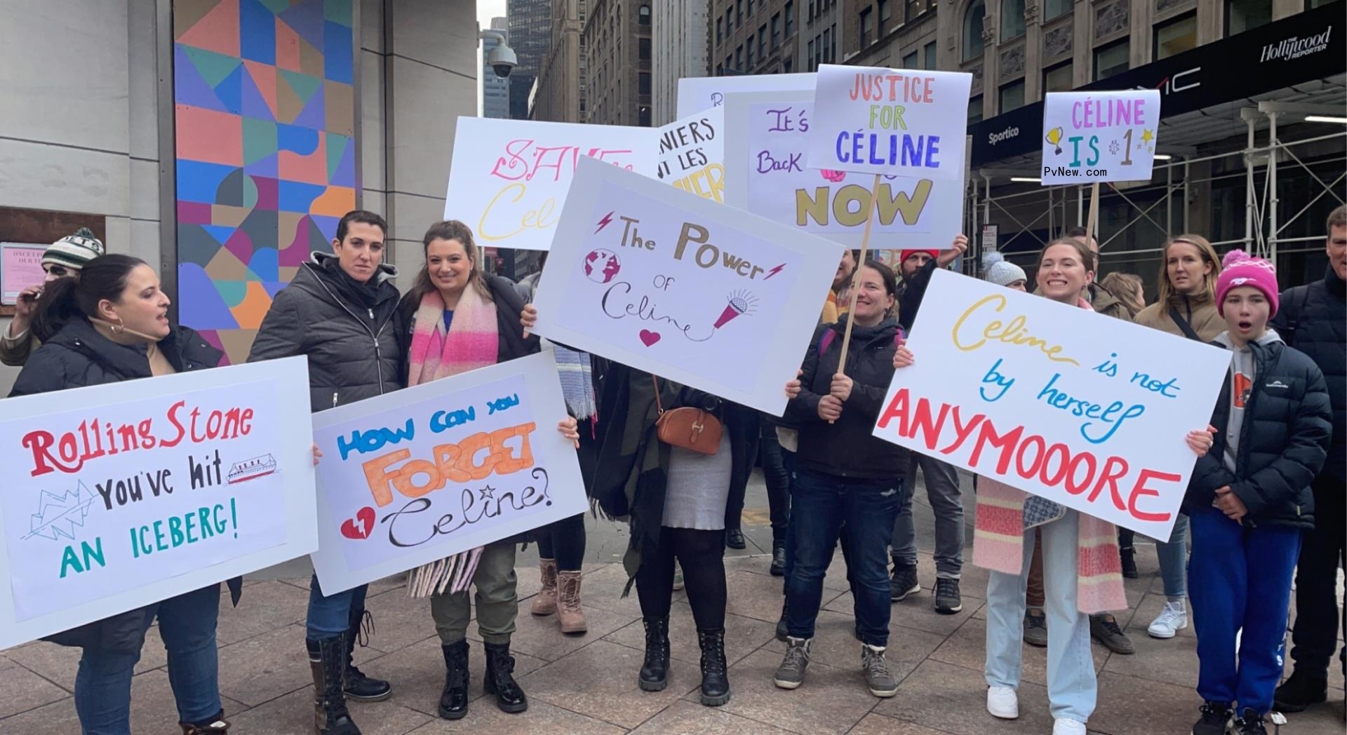 Celine Dion Fans Protest Outside of Rolling Stone’s Office After Her Snub From Greatest Singers List