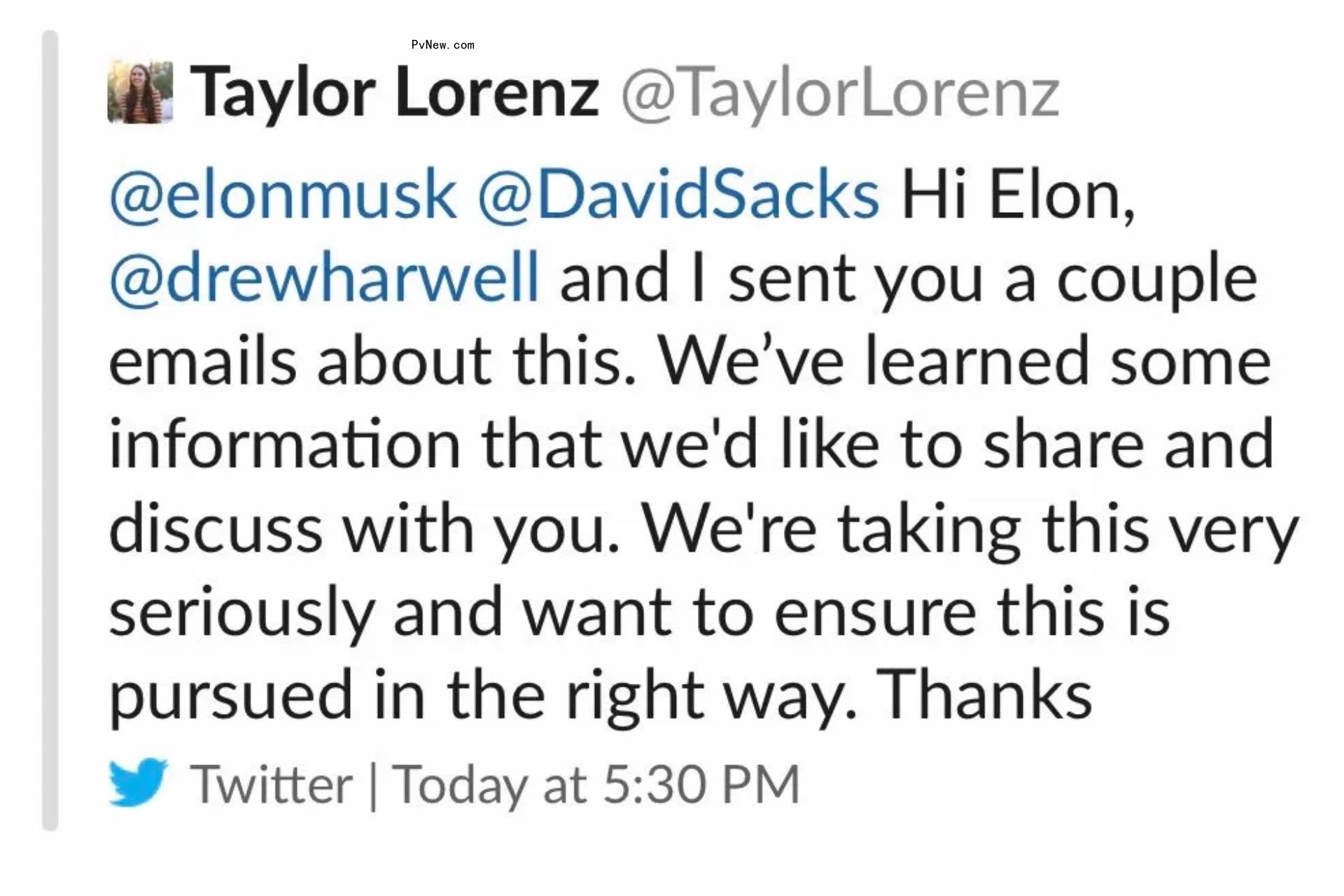 Elon Musk Temporarily Suspended Washington Post’s Taylor Lorenz for ‘Prior Doxxing Action,’ but She Denies She Doxxed Anyone