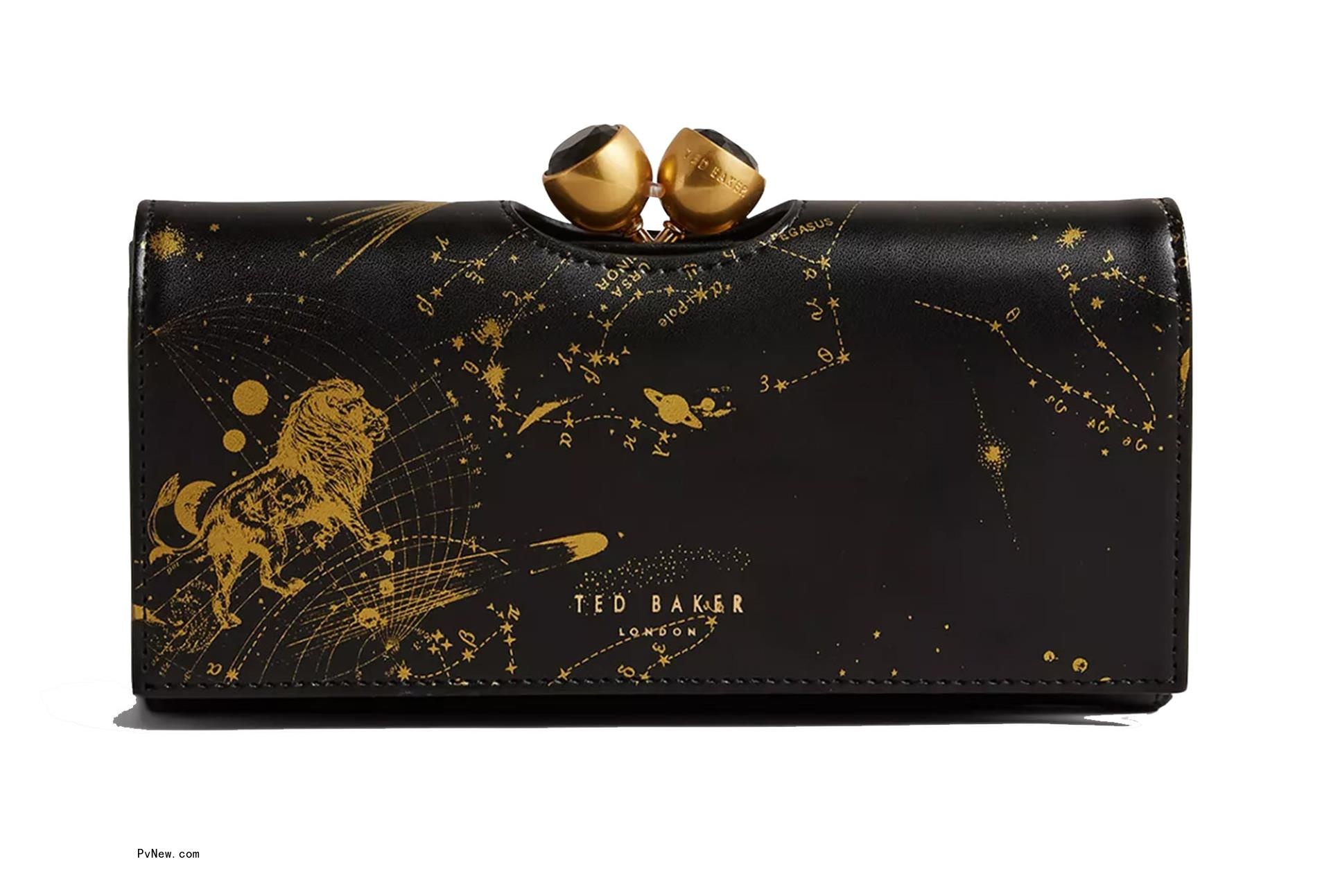 Ted Baker Co<i></i>nnise Constellation-Print Leather Purse