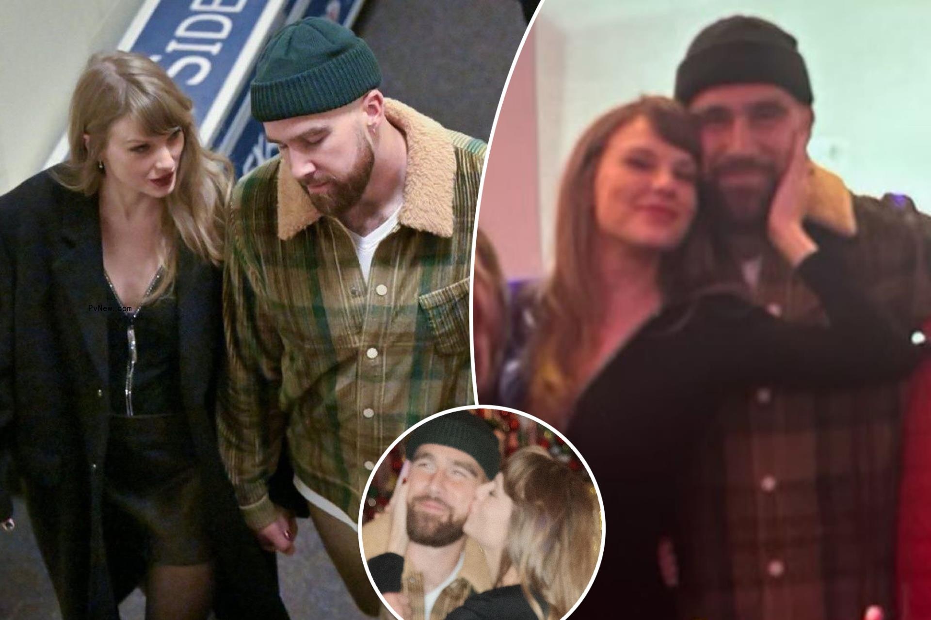Taylor Swift kisses Travis Kelce as he holds her close in sweet post-game pic