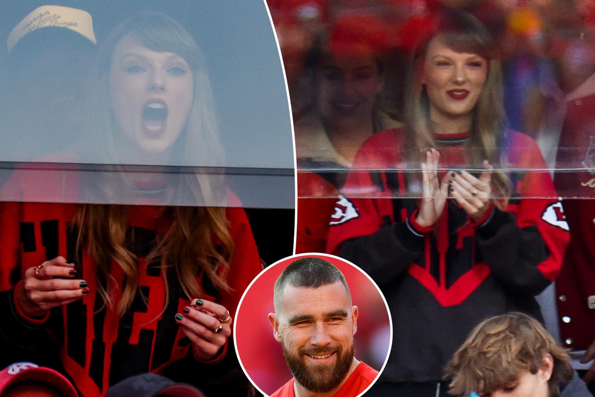 Taylor Swift cheers on boyfriend Travis Kelce at Chiefs vs. Bills game in Kansas City