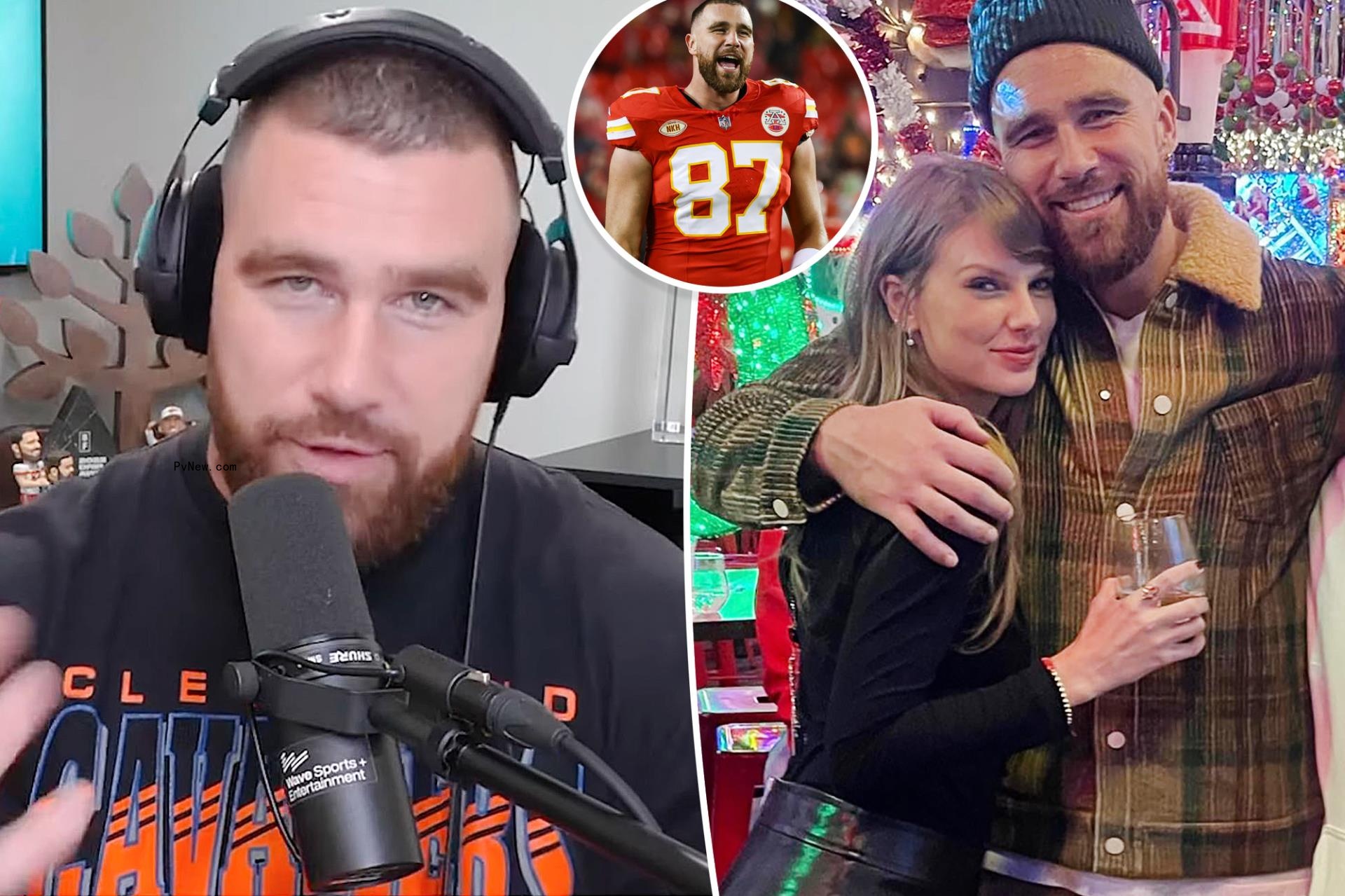 Travis Kelce gives Taylor Swift sweet shout-out, calls her fame ‘o<i></i>nly reasonable’ explanation for jersey sales spike