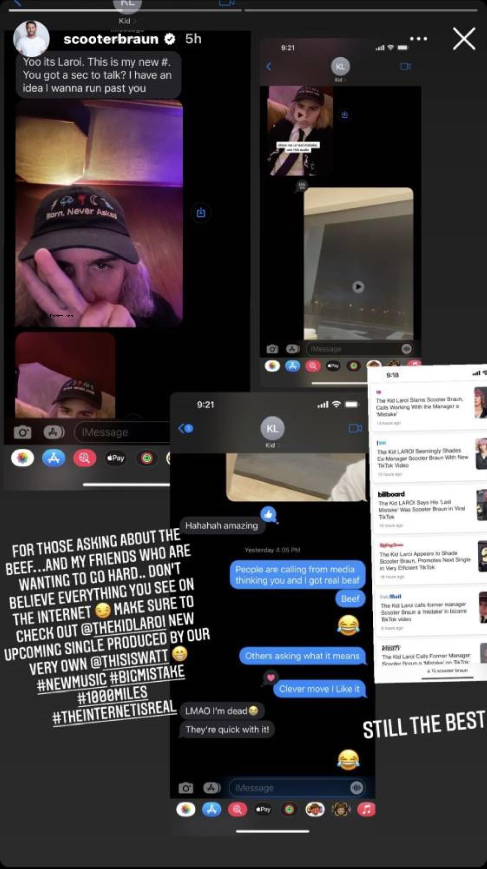 The Kid Laroi Calls Former Manager Scooter Braun a ‘Mistake’ on TikTok: Inside the (Faux) Feud