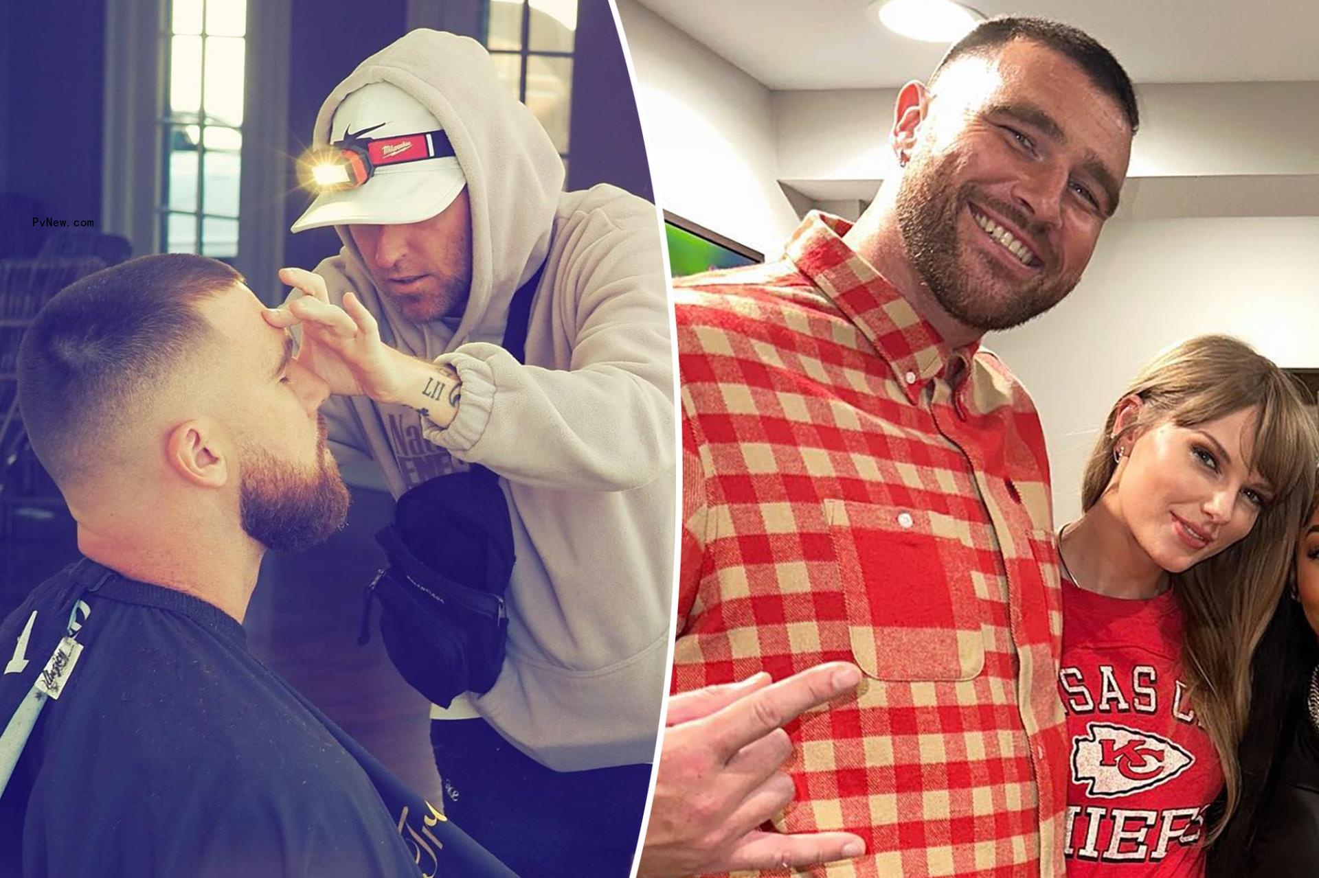 Taylor Swift docu<i></i>ments Travis Kelce’s game-day haircut: ‘I’d know that filter anywher<i></i>e’