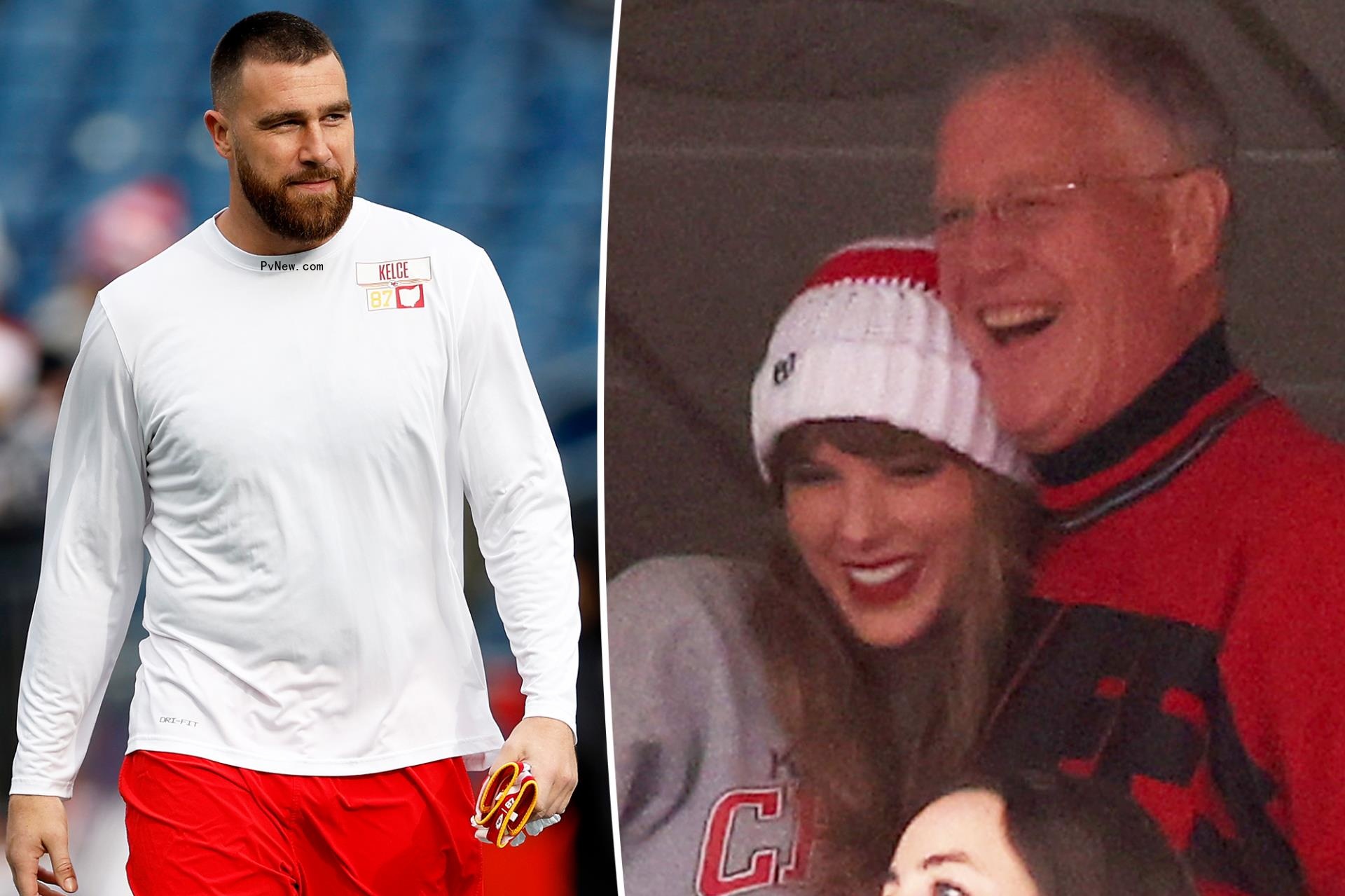Taylor Swift brings dad Scott to Chiefs vs. Patriots game to cheer on his ‘bestie’ Travis Kelce