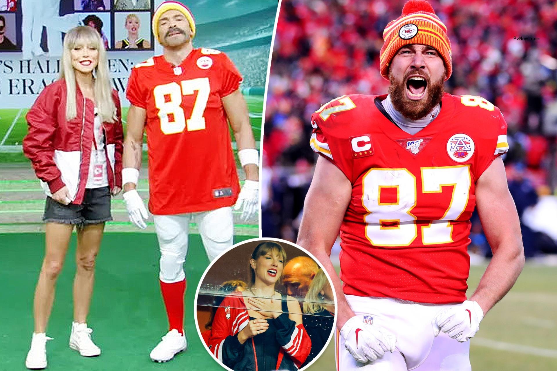 Kelly Ripa and Mark Co<i></i>nsuelos dress up as Taylor Swift and Travis Kelce for Halloween