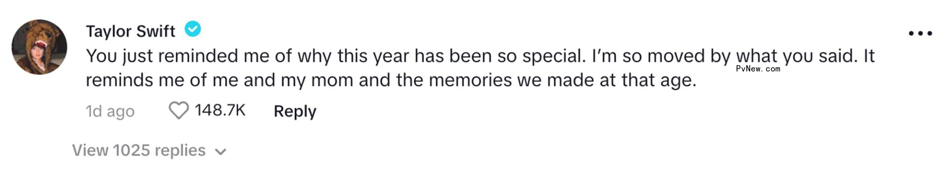 Taylor Swift's comment.