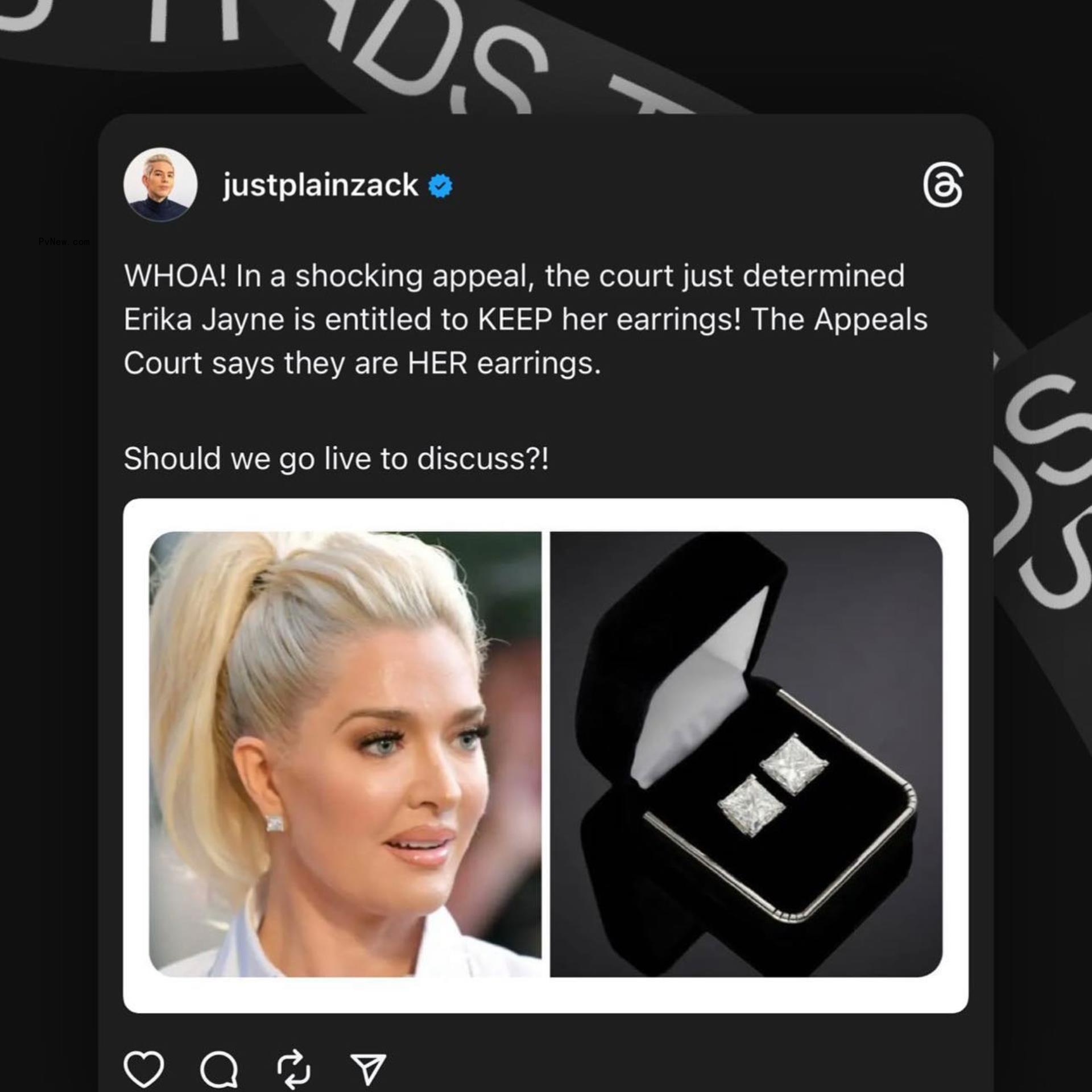 A screenshot of Erika Jayne's Instagram post.