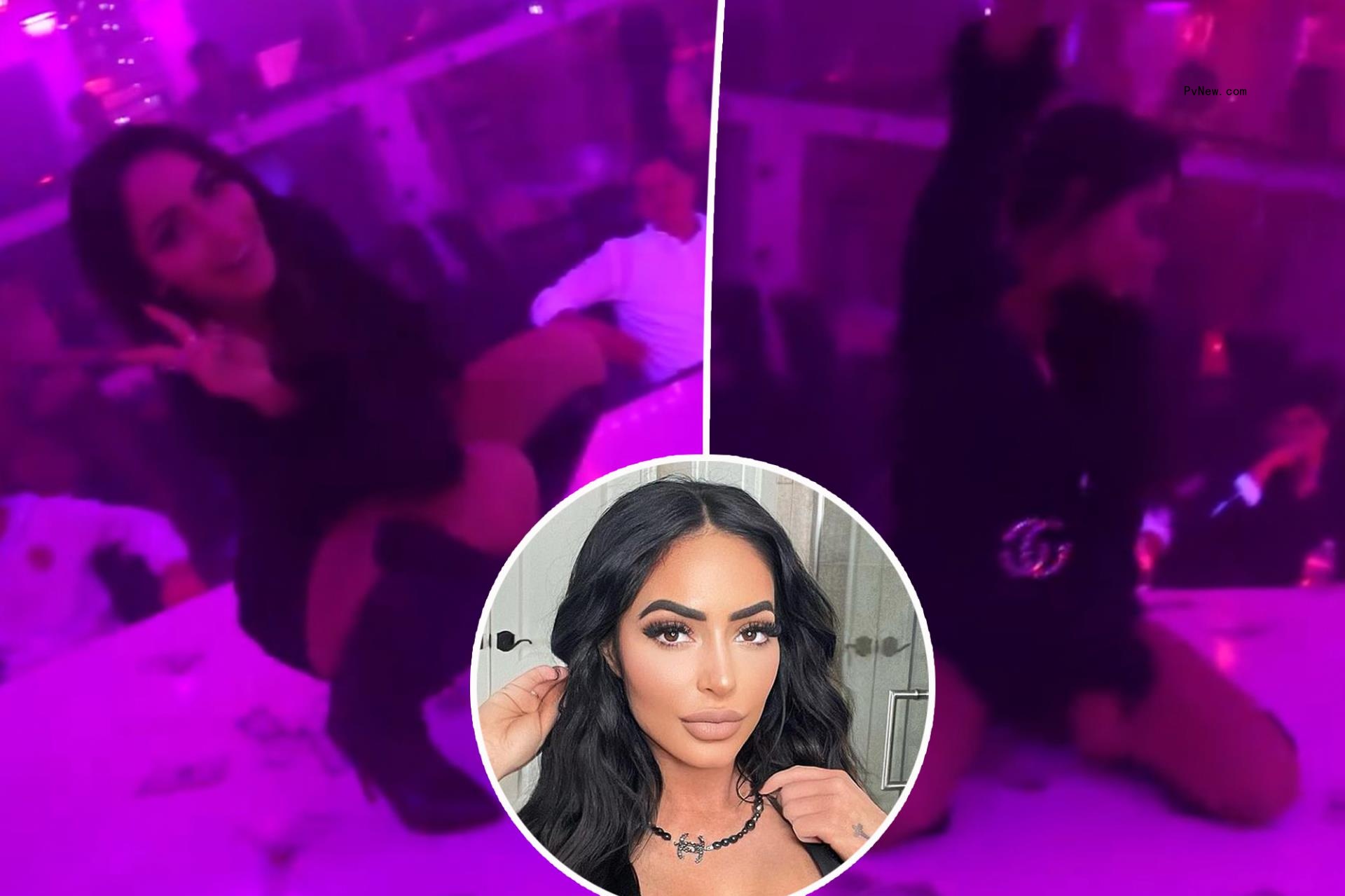 ‘Jersey Shore’ star Angelina Pivarnick works the pole while dancing o<i></i>nstage at strip club