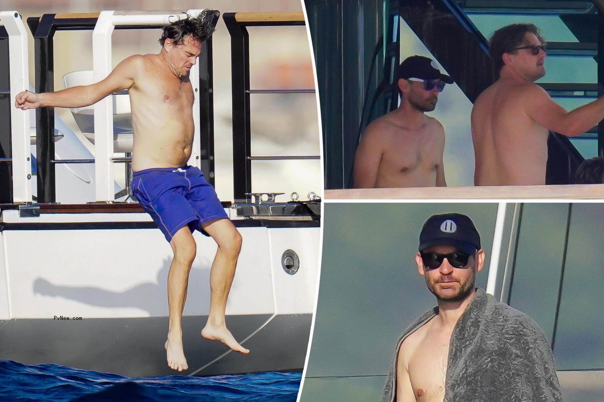 Leo<i></i>nardo DiCaprio and pal Tobey Maguire spotted vacatio<i></i>ning together on yacht in St. Tropez