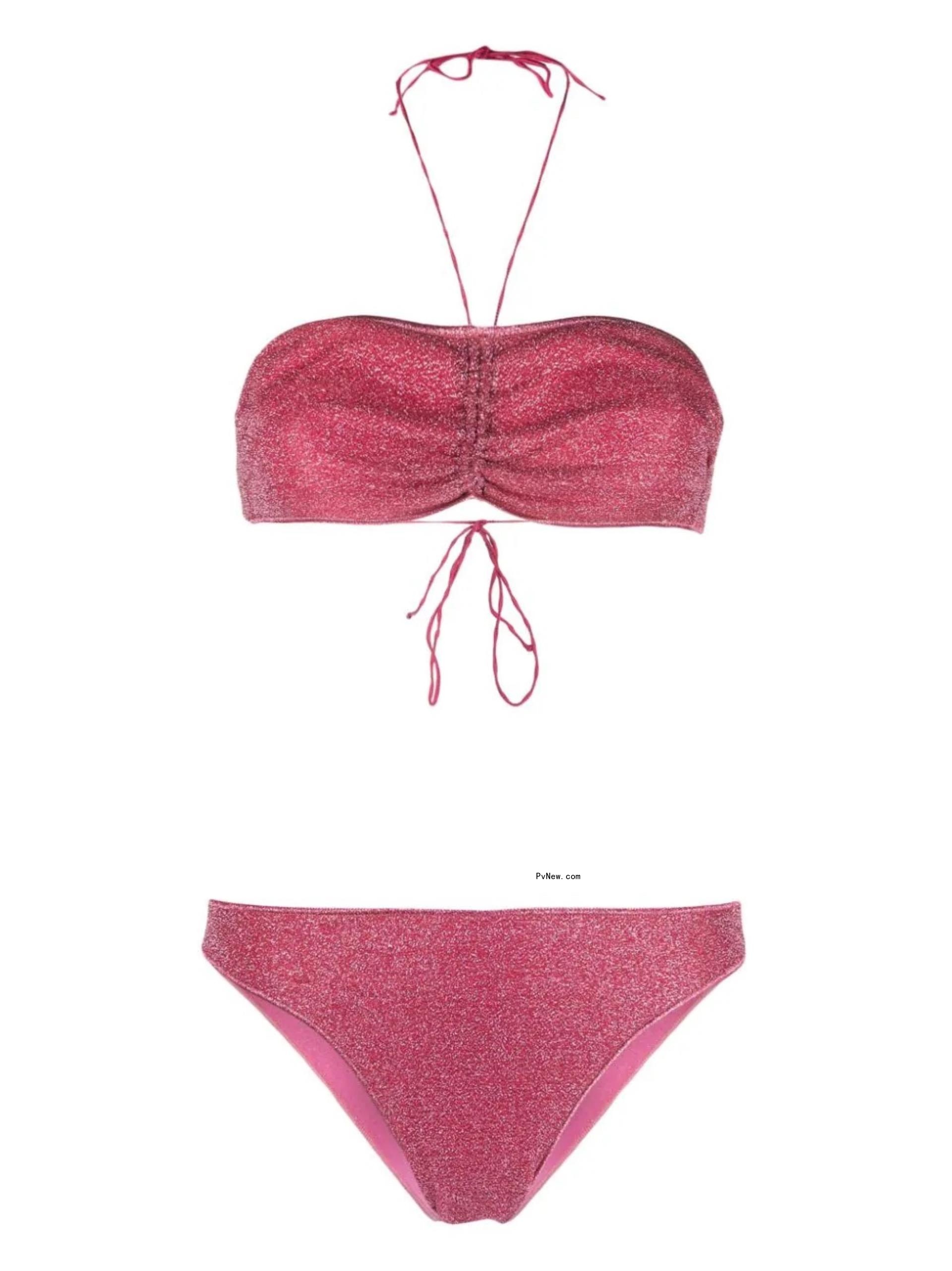 Oséree Gathered Halterneck Lurex Bikini