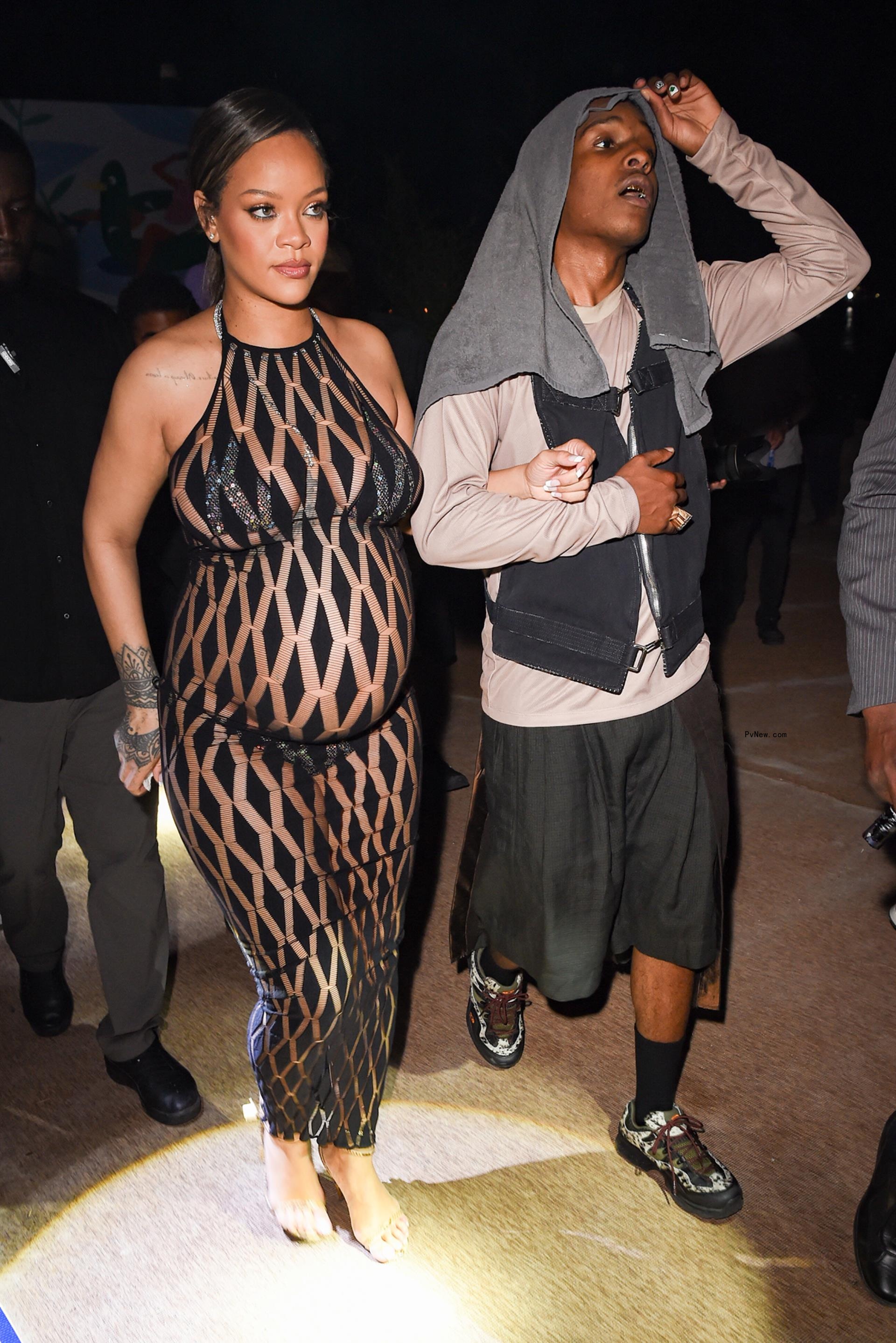 Rihanna and A$AP Rocky walking