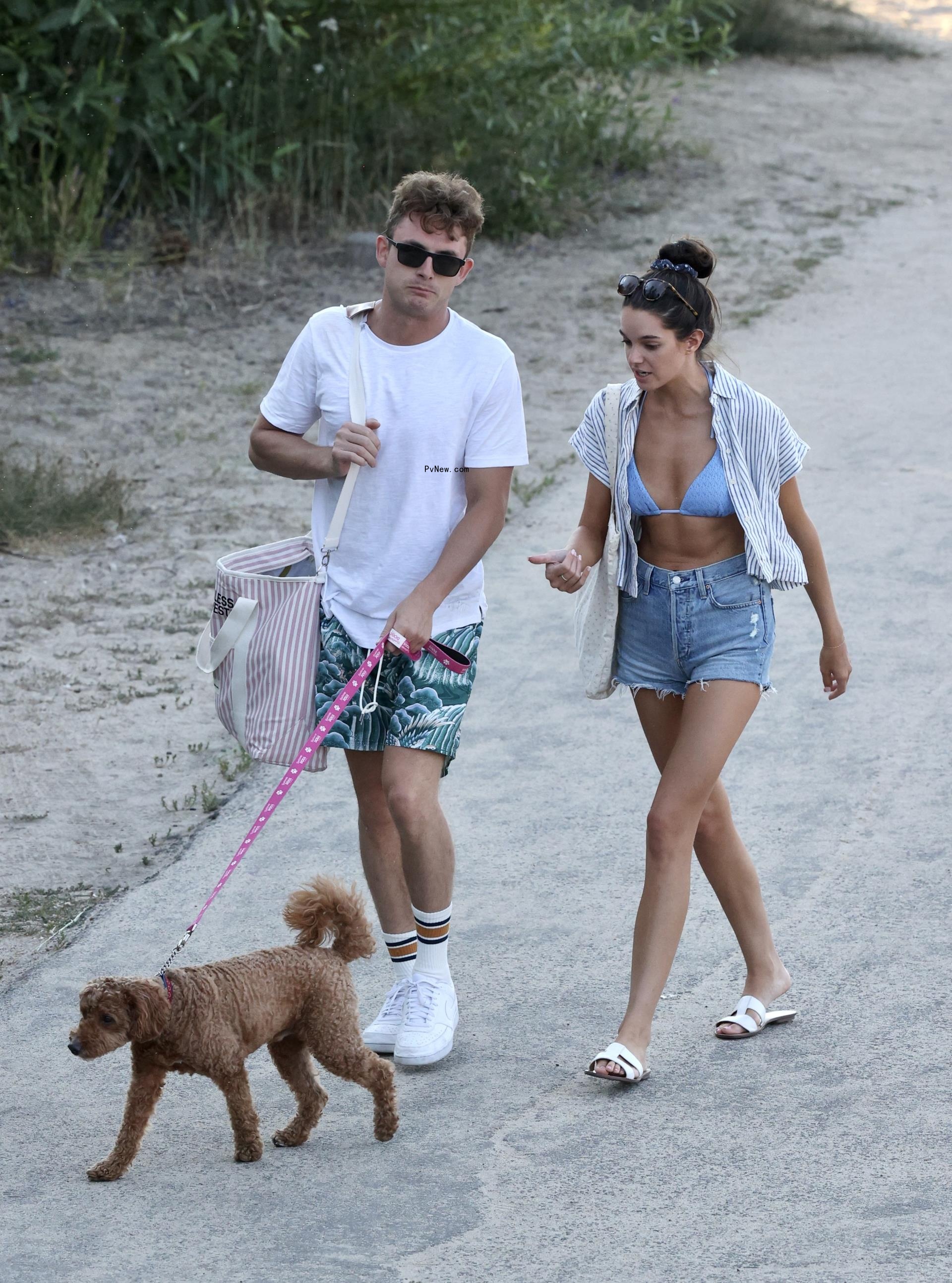 James Kennedy, Ally Lewber walking dog Graham