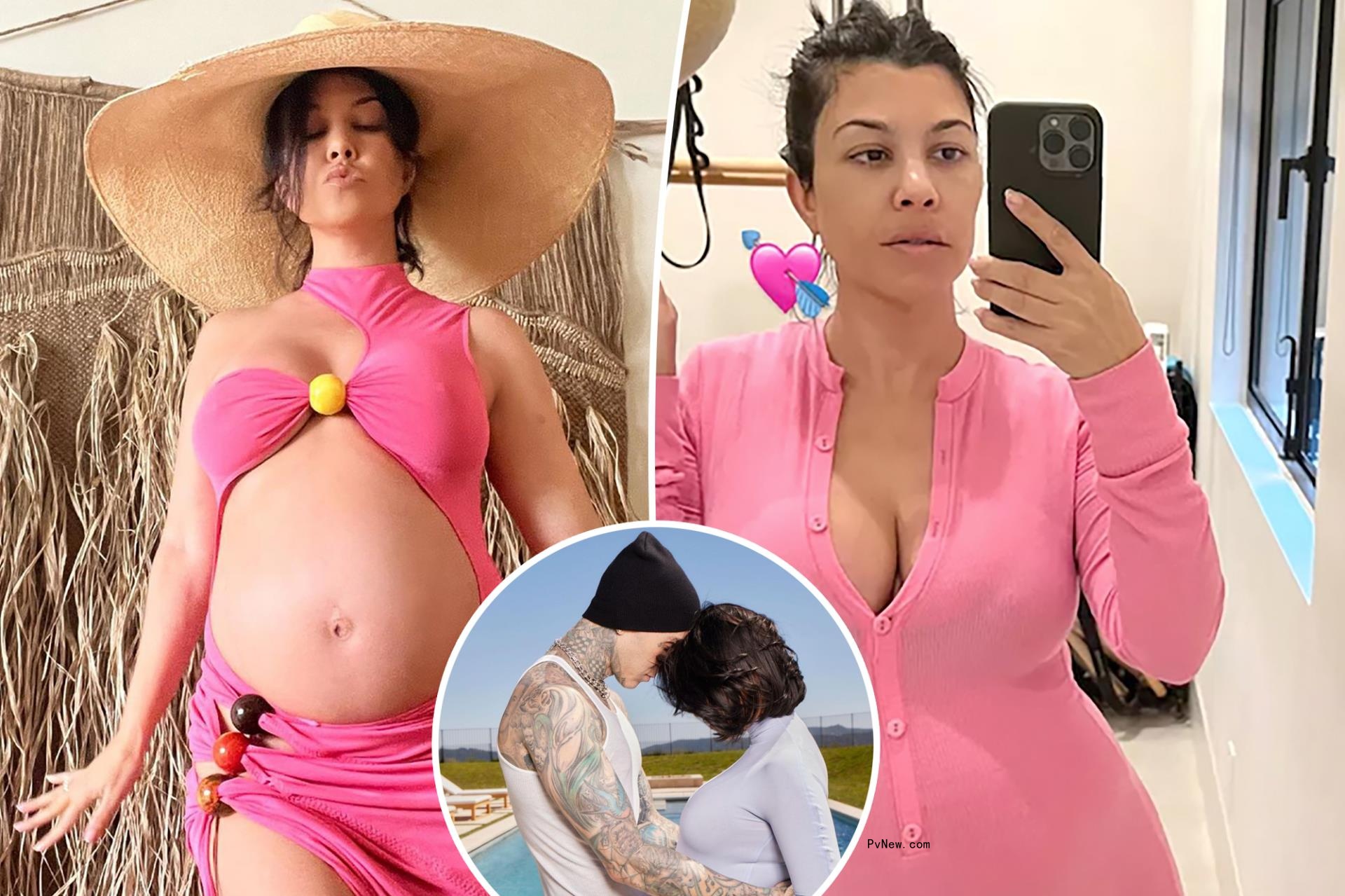 Pregnant Kourtney Kardashian rocks Barbiecore pink pajamas for ‘prenatal pilates’