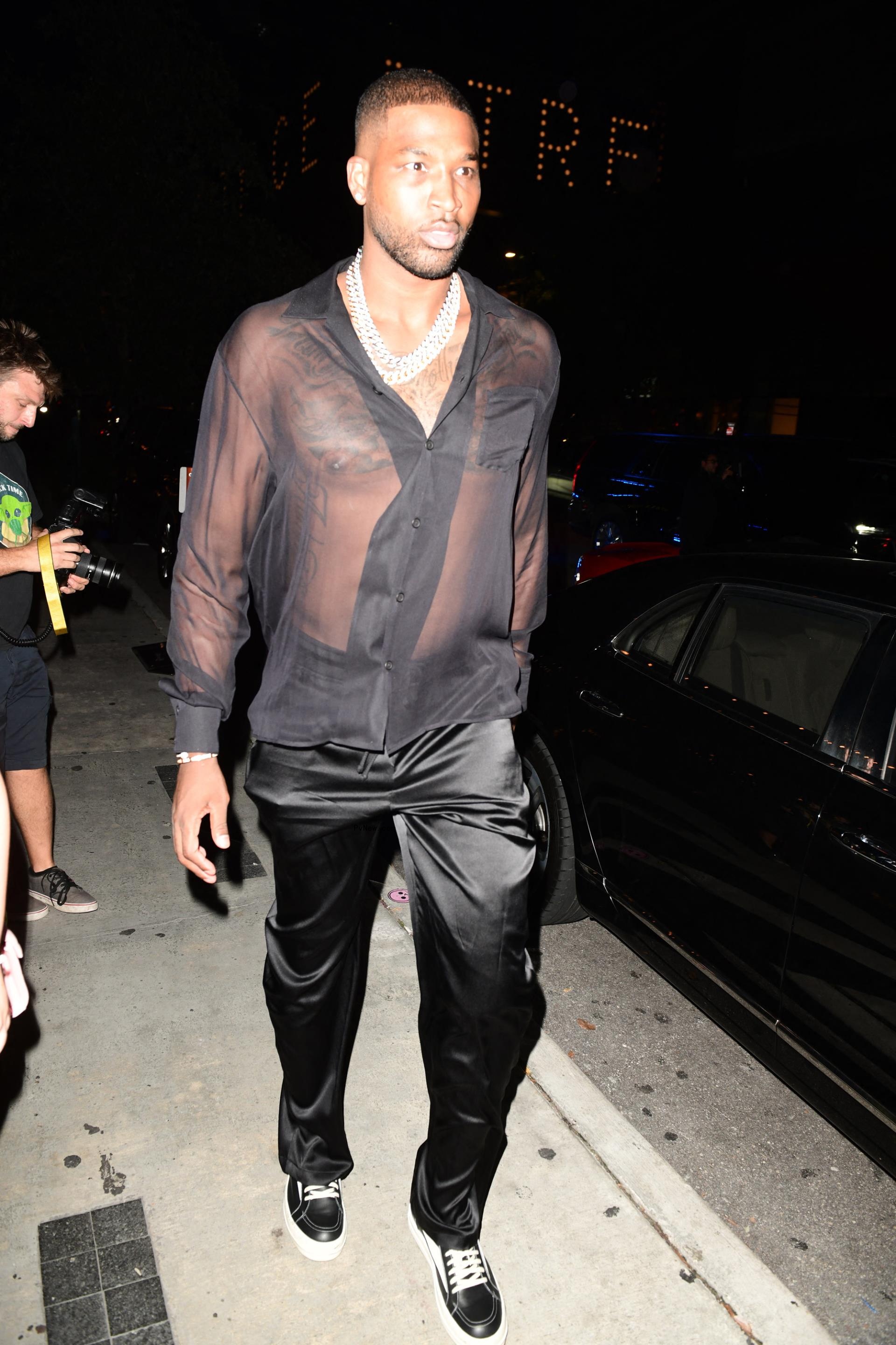 Tristan Thompson in an all-black look.