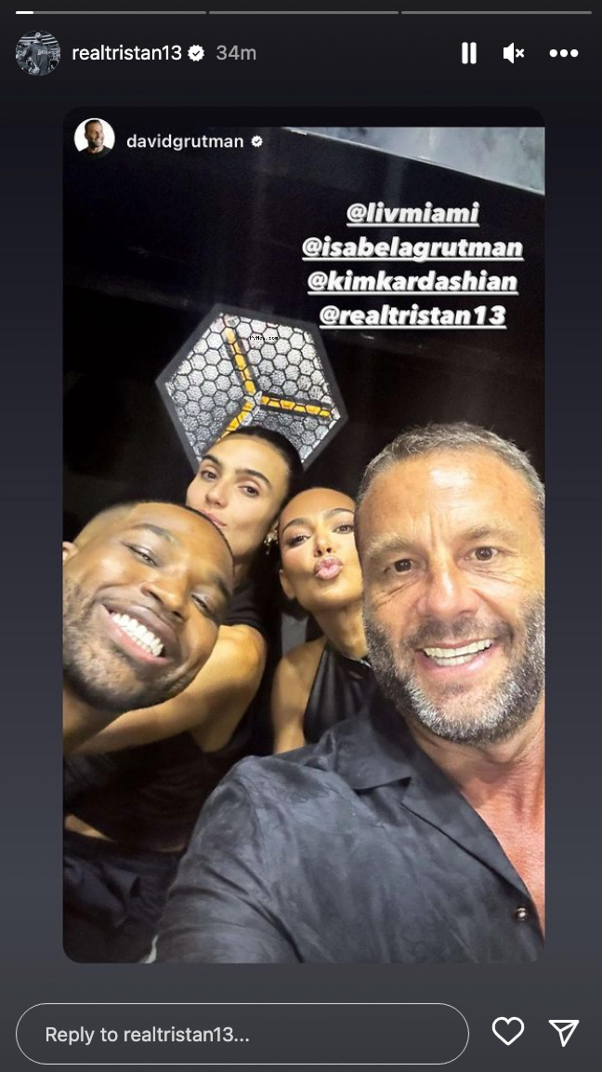 Selfie with Tristan Thompson, Kim Kardashian, David Grutman, wife Isabela