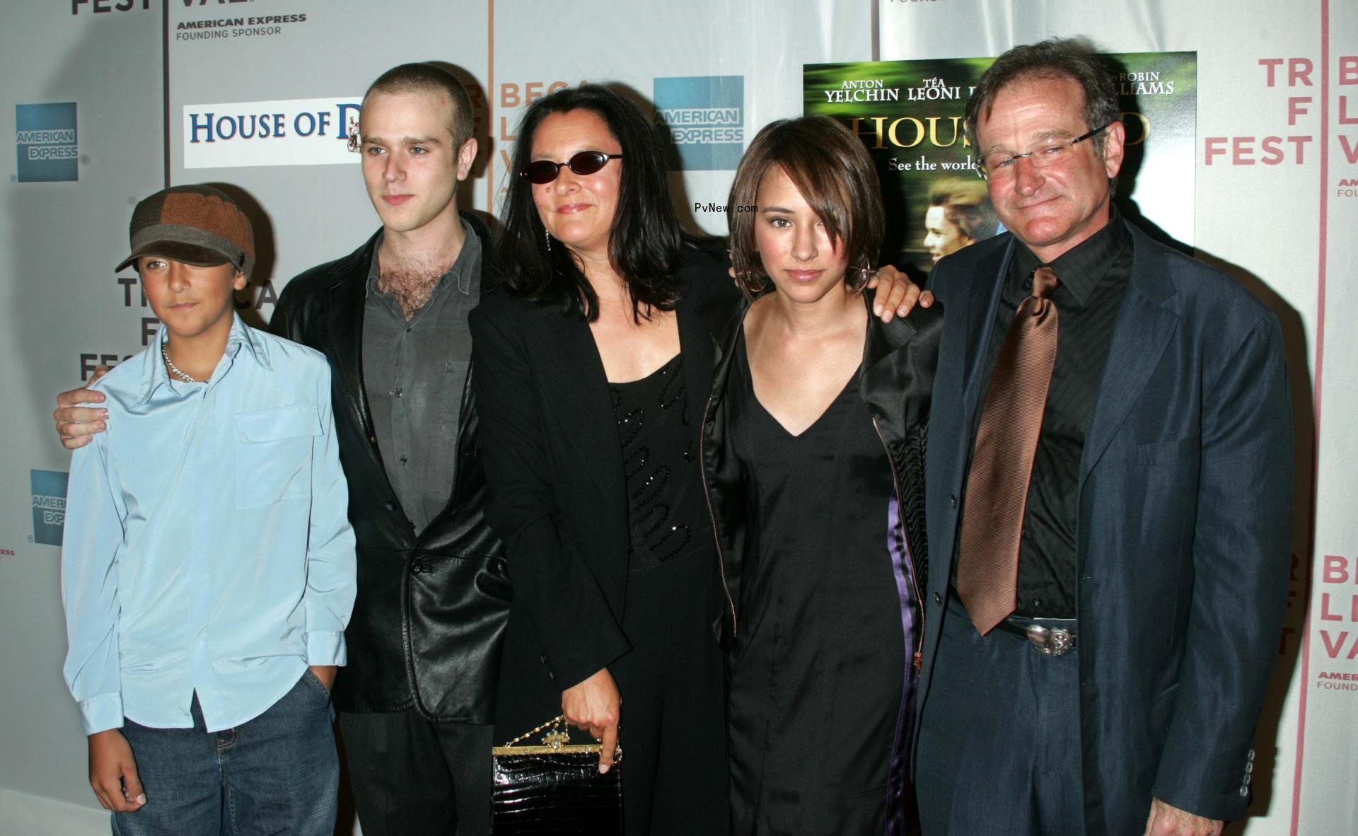 Robin Williams, daughter Zelda, wife Marcia, son Cody and son Zac at the Tribeca Film Festival.