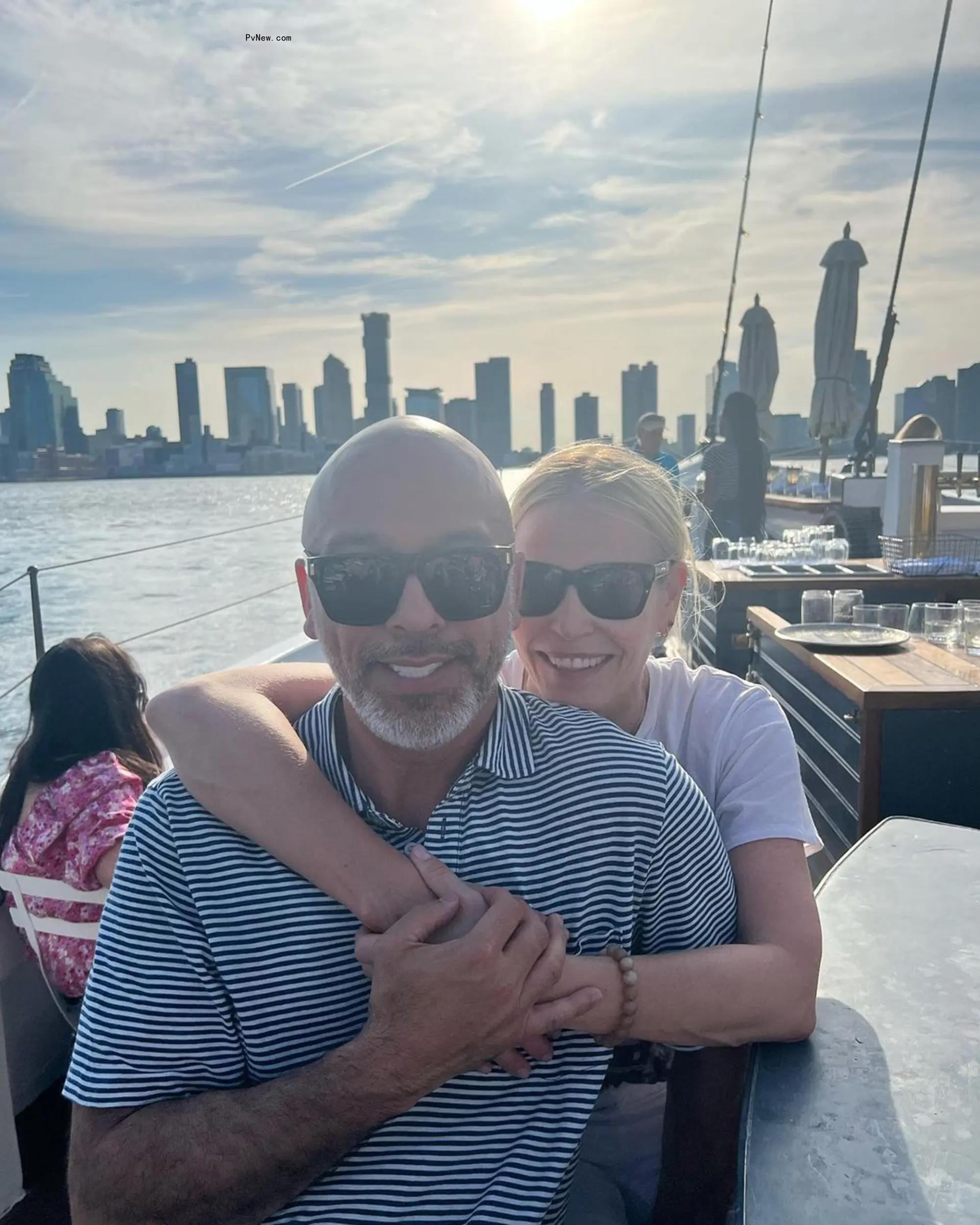 Jo Koy and Chelsea Handler on a boat.