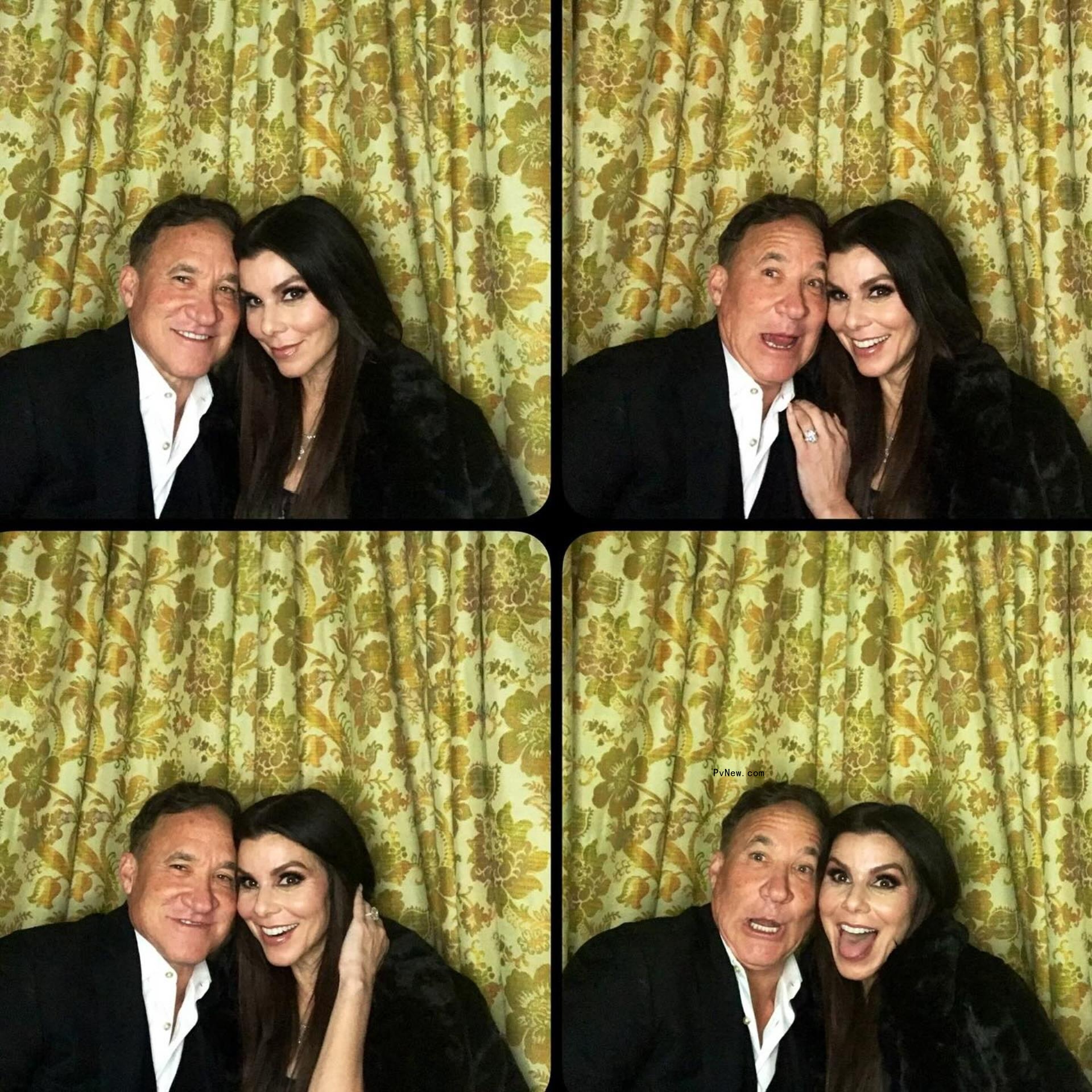 Four photobooth photos of Terry Dubrow and Heather Dubrow