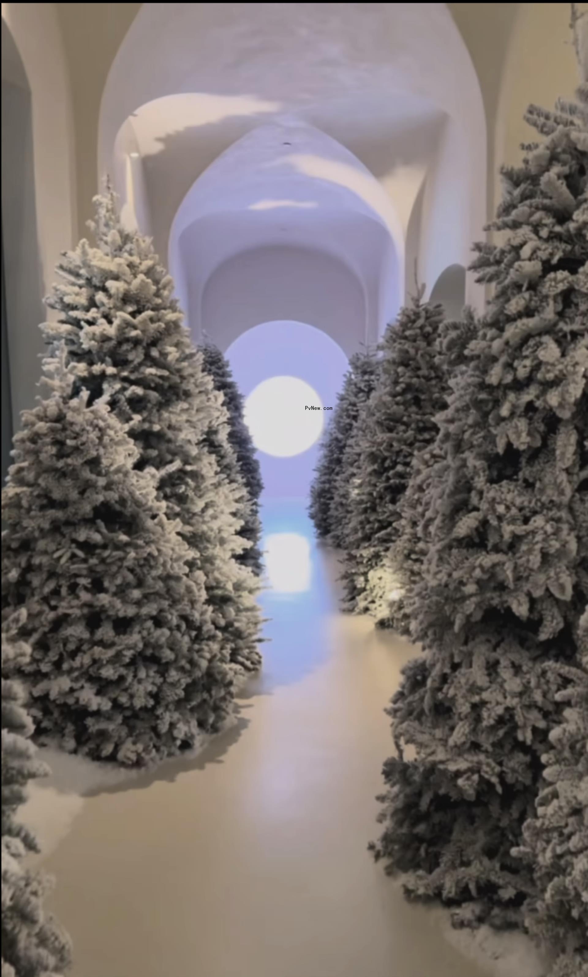 Christmas trees in Kim Kardashian's house.