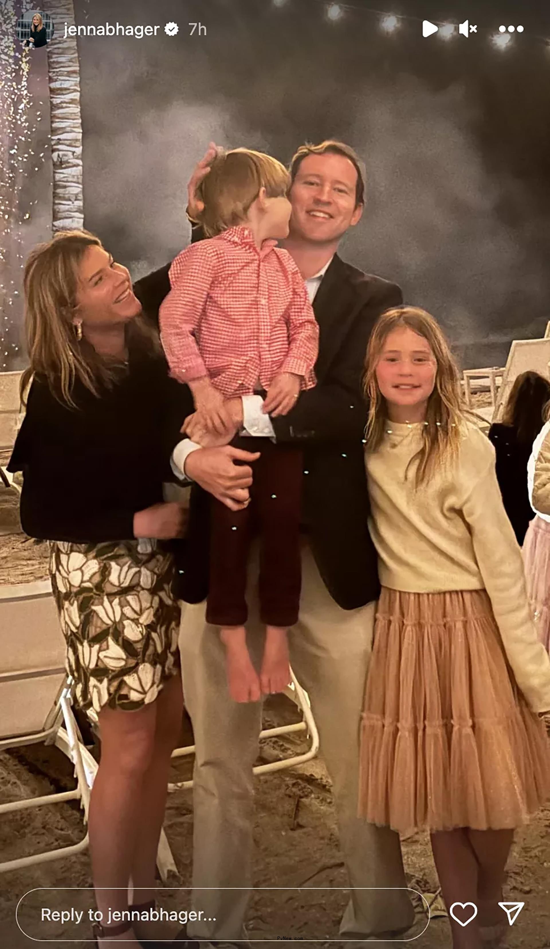 Jenna Bush Hager and Henry Hager posing with their three children