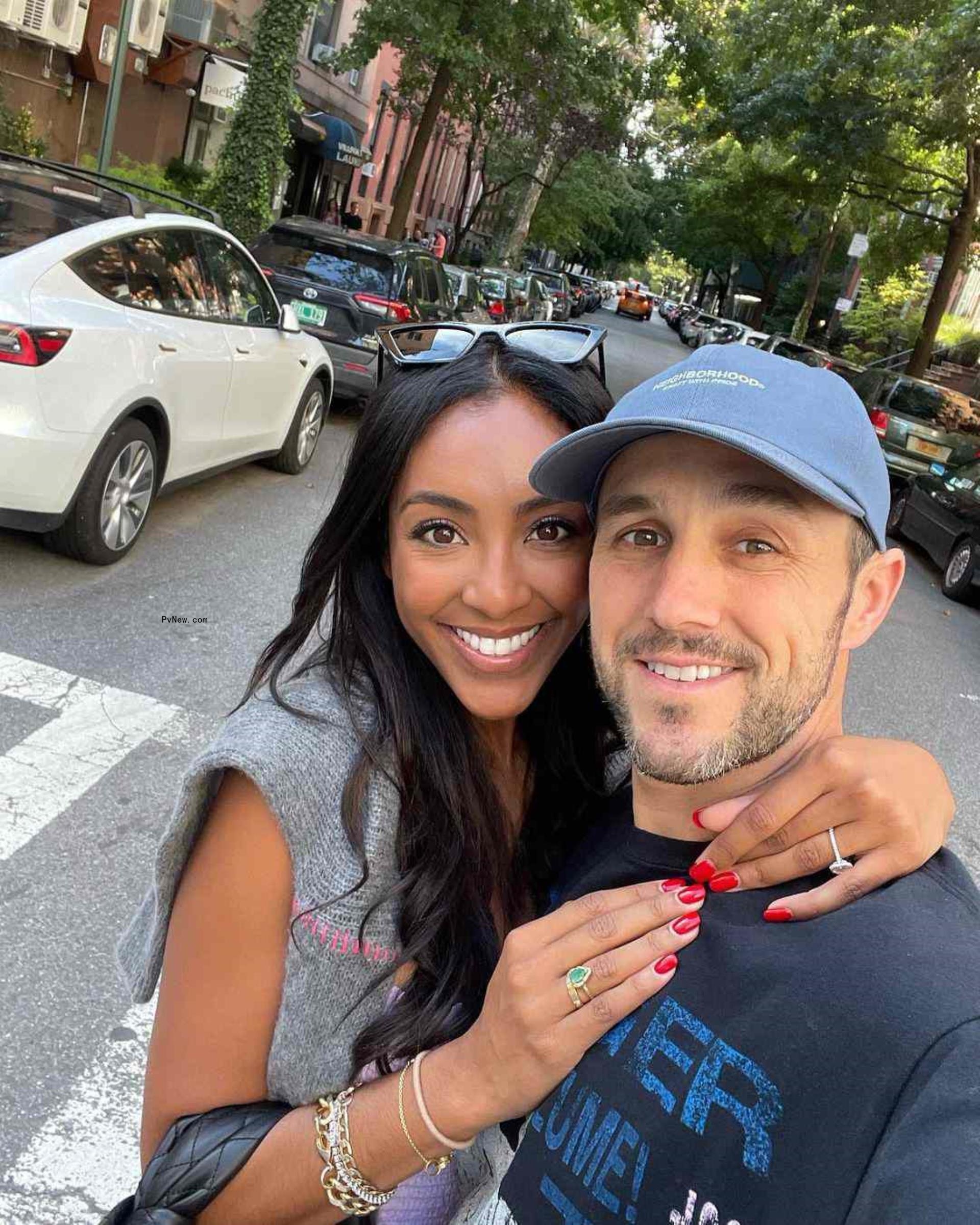 A selfie of Tayshia Adams and Zac Clark