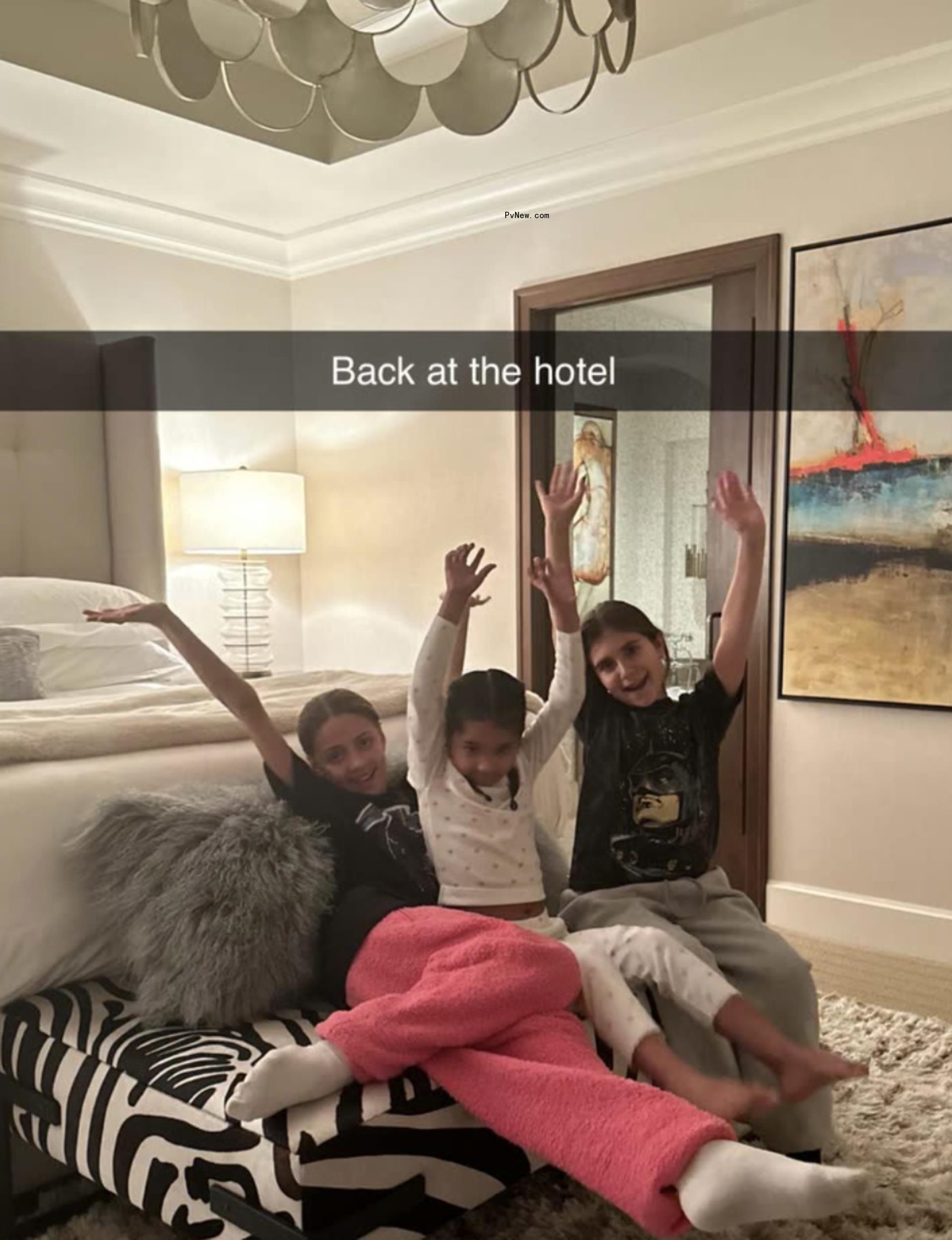 Khloé Kardashian with her daughter, True, and son, Tatum