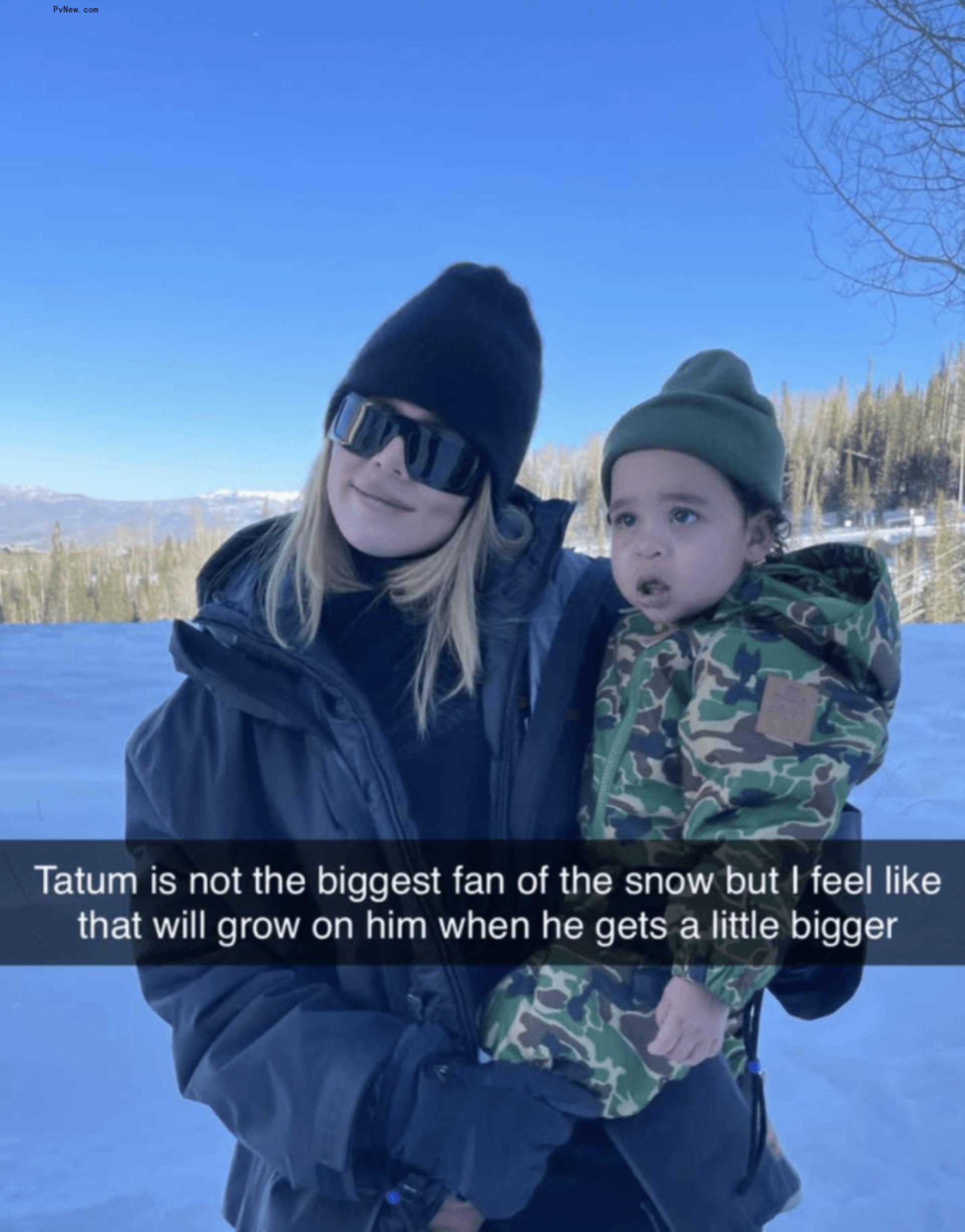 Khloé Kardashian with her daughter, True, and son, Tatum